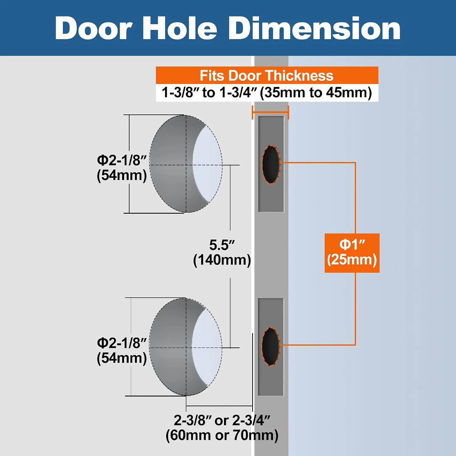 BESTTEN Exterior Door Knob with Key Lock and Deadbolt, Keyed Alike