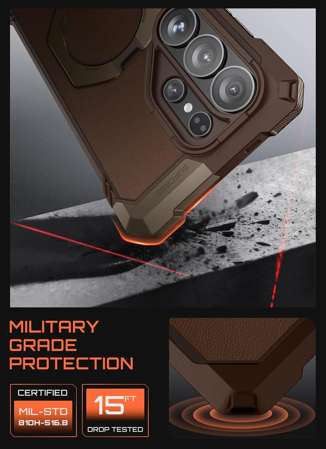 SUPCASE for Samsung Galaxy S26 Ultra Case with Built-in Stand, Brown