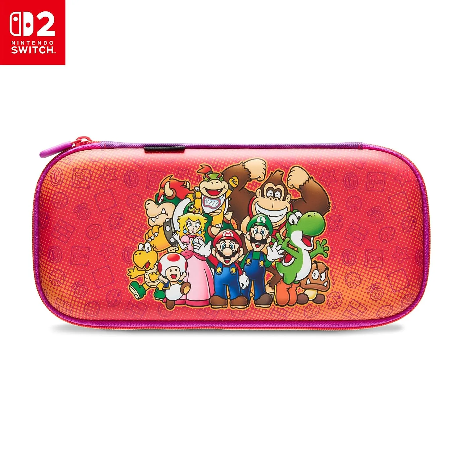 PowerA Slim Case for Nintendo Switch 2 - Mario and Friends, Officially Licensed, Protective Case, Holds 10 Game Cards, Padded Screen Protector, Built-in Play Stand