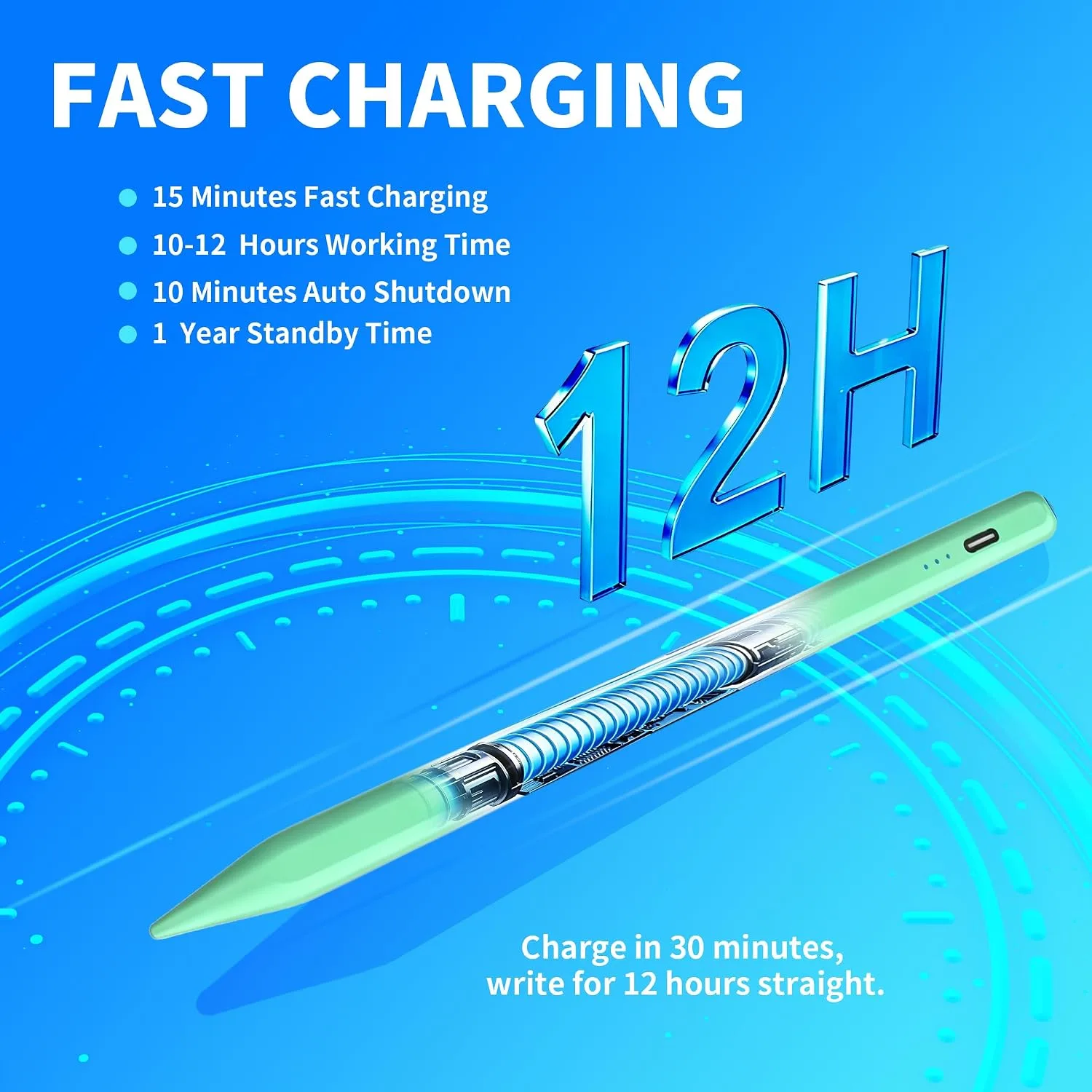Stylus Pen Compatible with Nintendo Switch 1/2/OLED,for Amazom Max 11,HD 10 Table,Upgraded new Model, Precise Writing Pencil,Fast Charging,Auto Sleep,Button on/Off (Green)