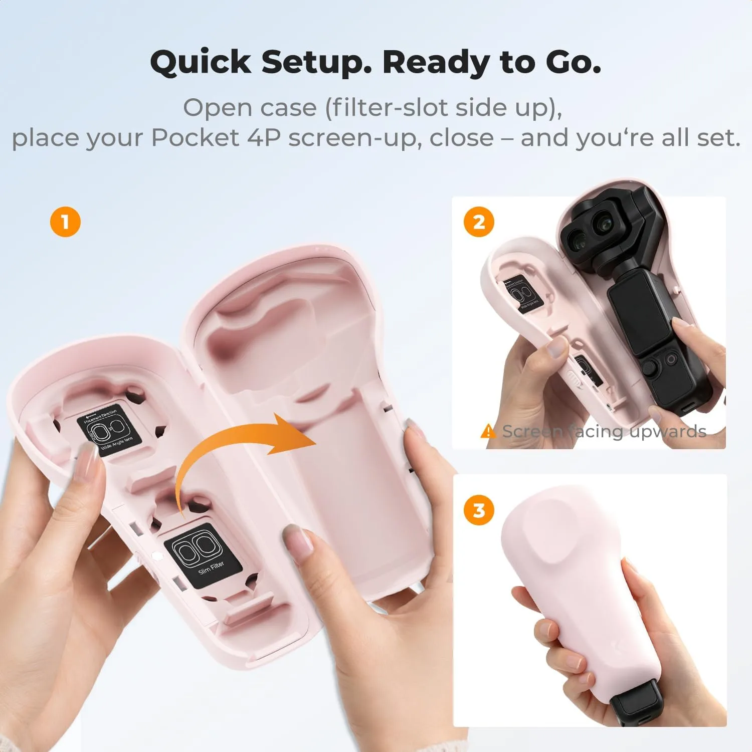 K&F CONCEPT Protective Case Pink Compatible with DJI Osmo Pocket 4P