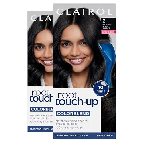 Tintura permanente Clairol Root Touch Up 2 Negro, pack de 4