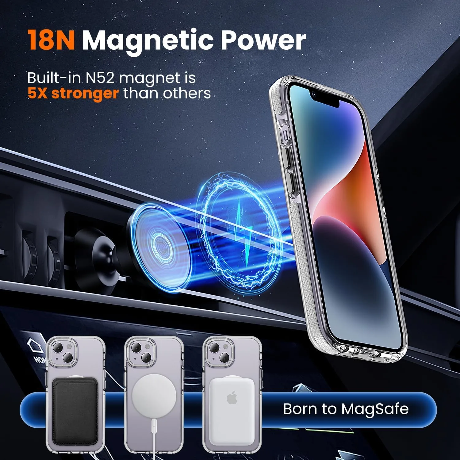 toushion 3 in 1 for iPhone 14 Case Clear Bumper