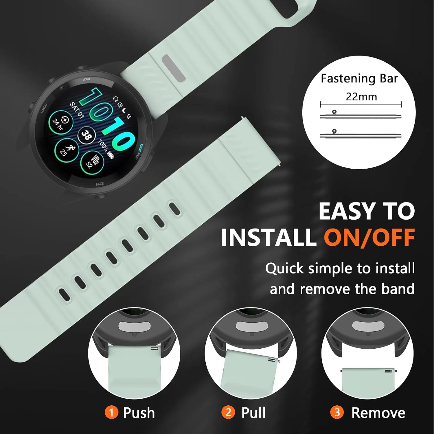 OVERSTEP Watch Band for Coros Pace 4/3/Apex 2 Pro/Apex 46mm/Apex Pro
