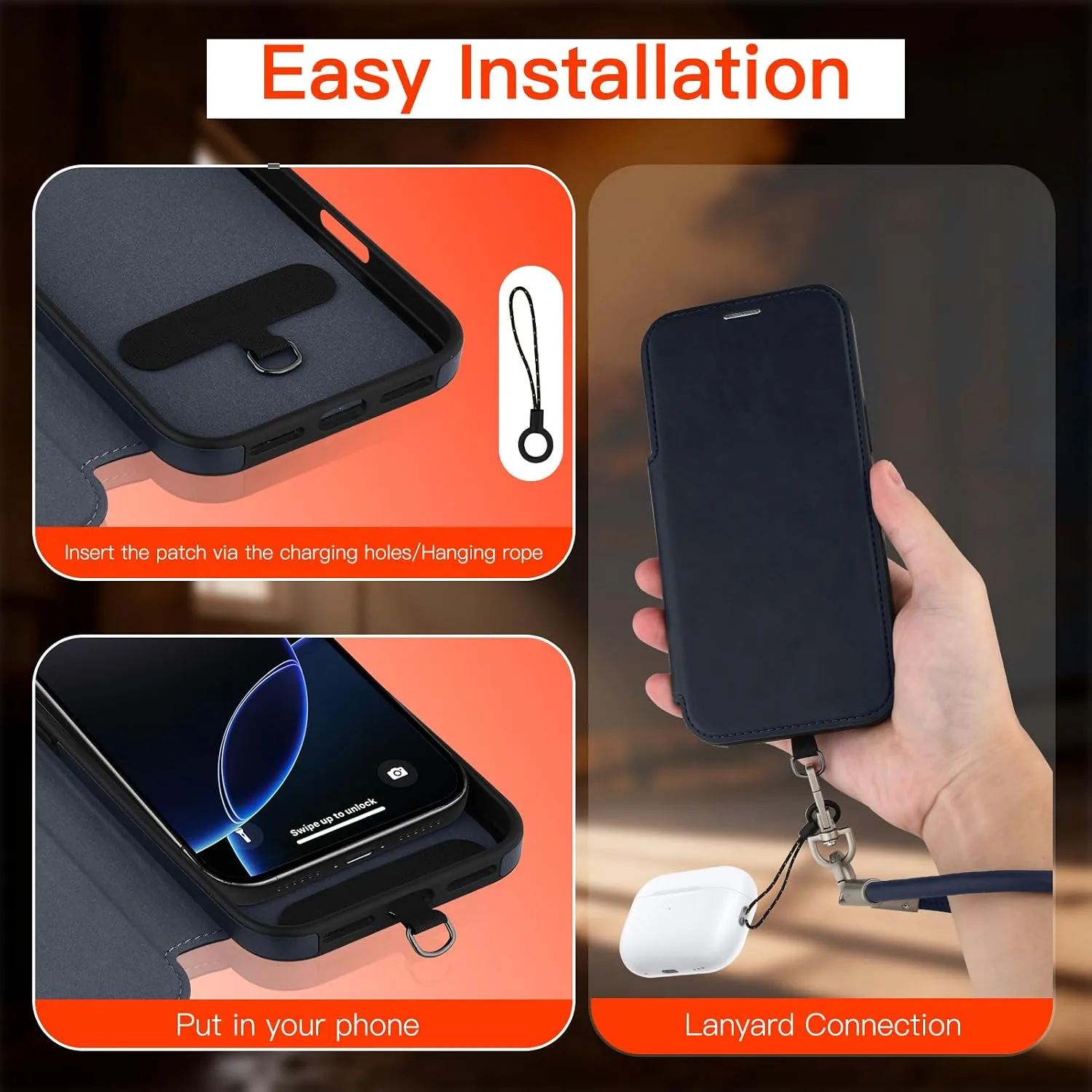 Wallet Phone Case Crafted for iPhone 16 Pro Blue