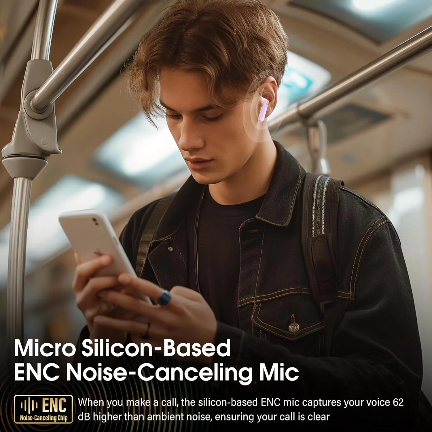 Active Noise Cancelling Ear Buds 48H Wireless Earbuds with Touch Screen