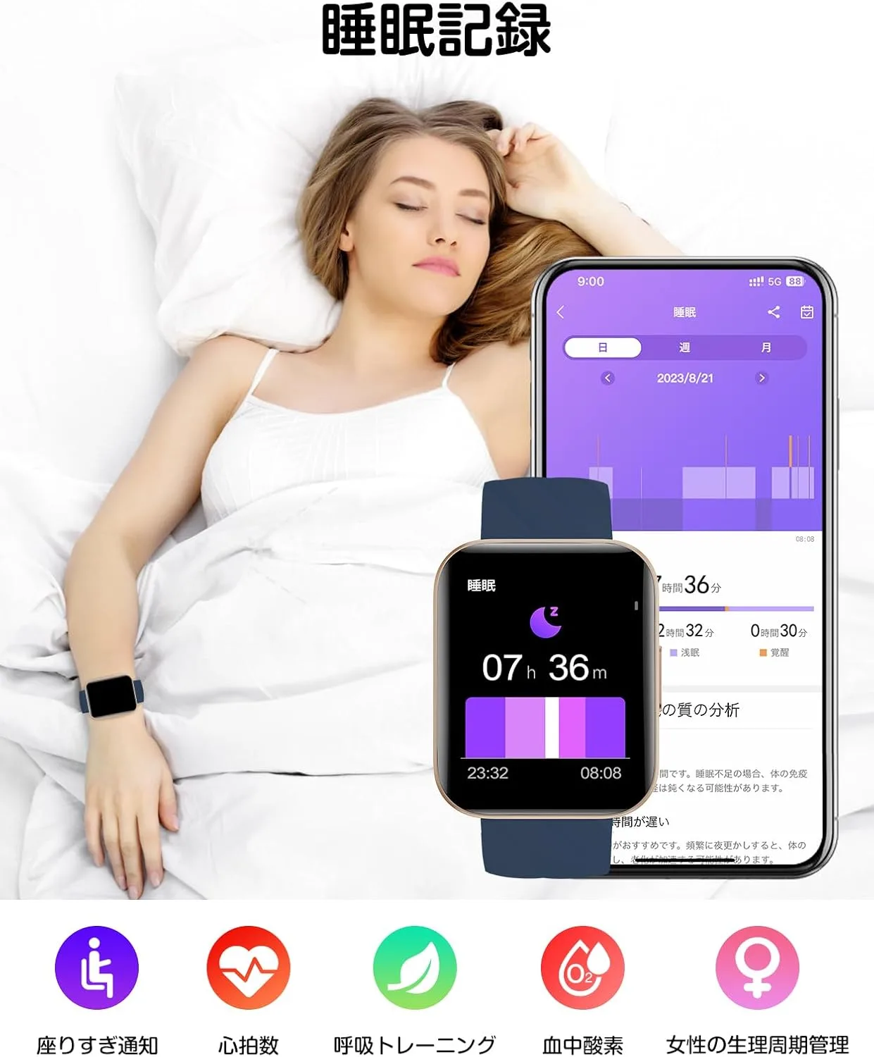 Smart Watch for Women Men, Answer/Make Calls, for iPhone/Android Blue