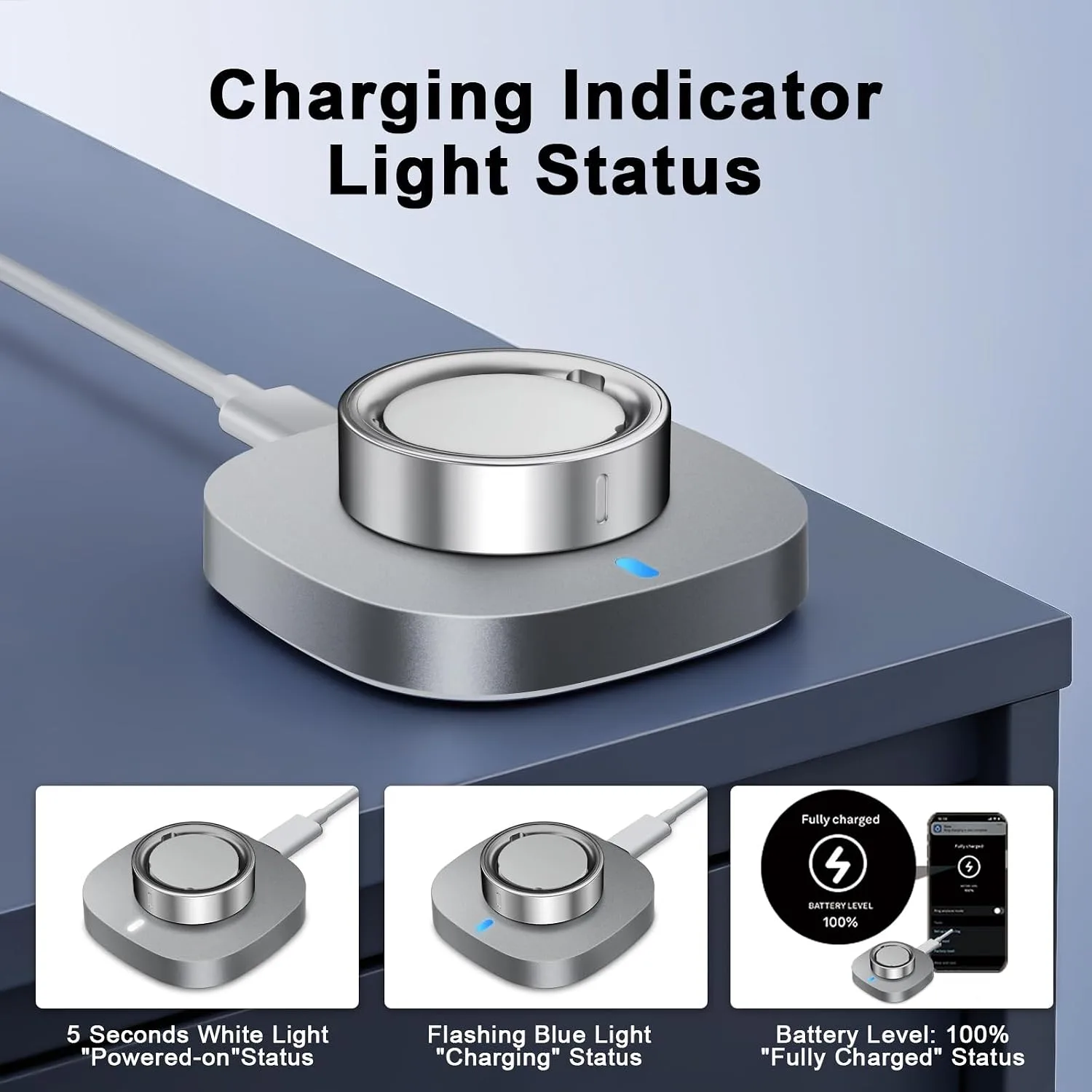 Charger Compatible with Aura-Ring Gen 4 Size 9,Fast Charging Dock