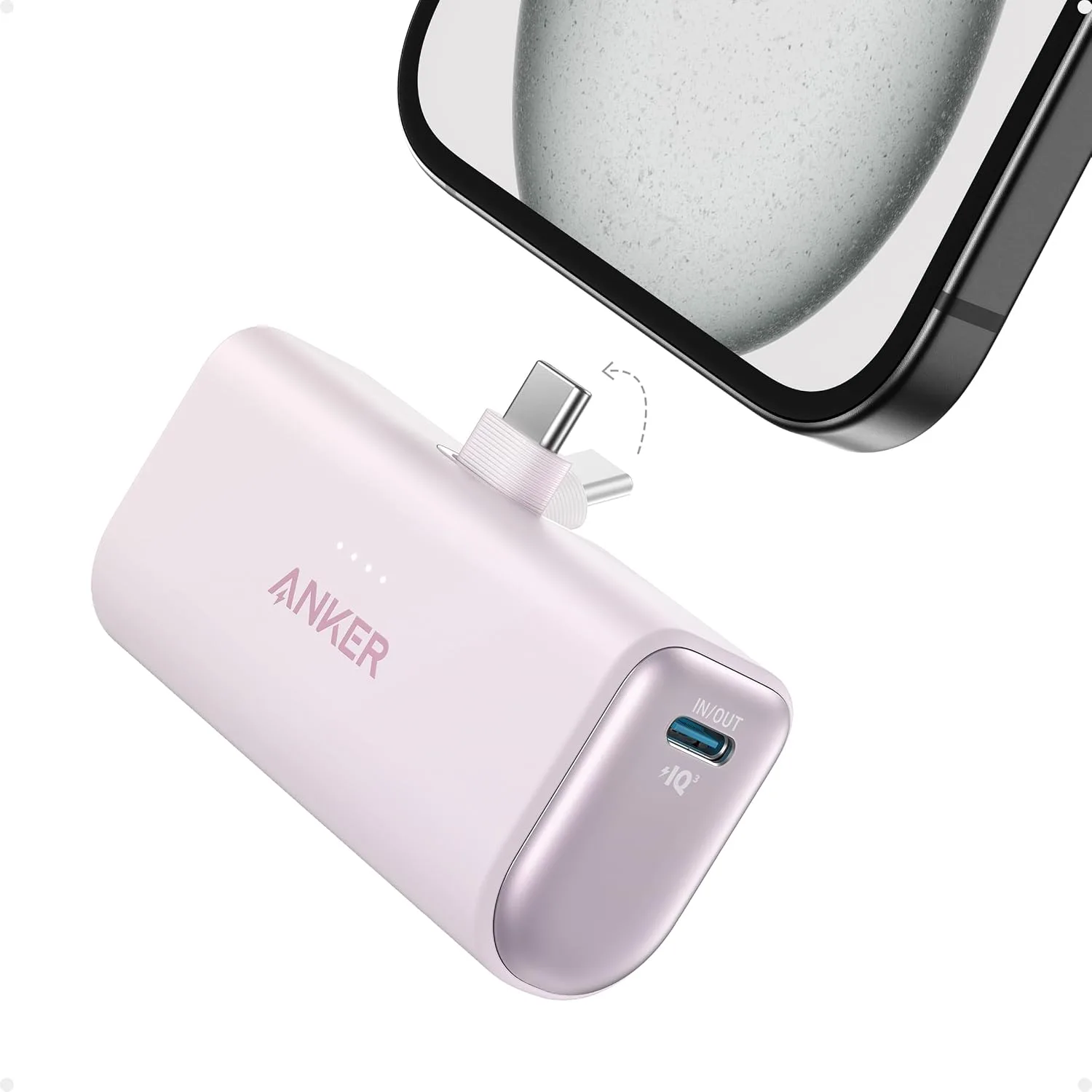 Anker Nano Power Bank,5,000mAh Portable Charger, Built-in USB-C Connector