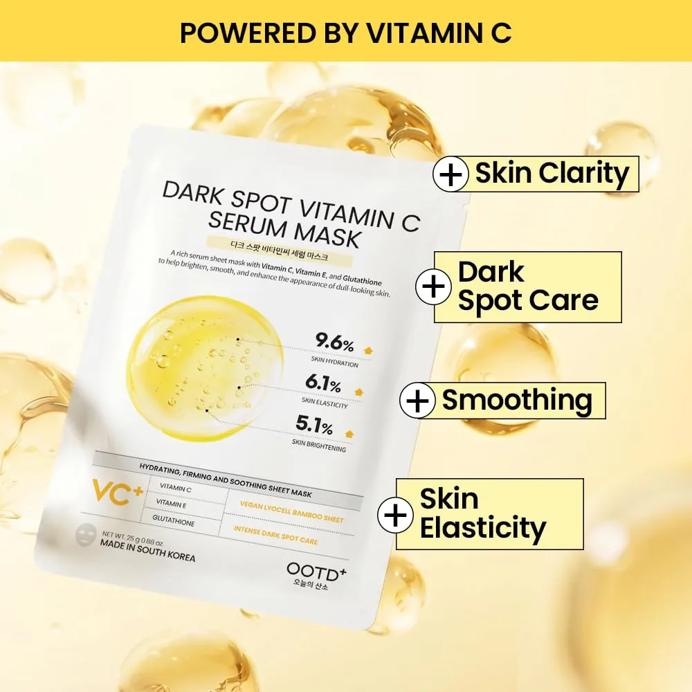 #OOTD Vitamin C Face Sheet Mask (10-Pack) | Korean Hydrating Skincare