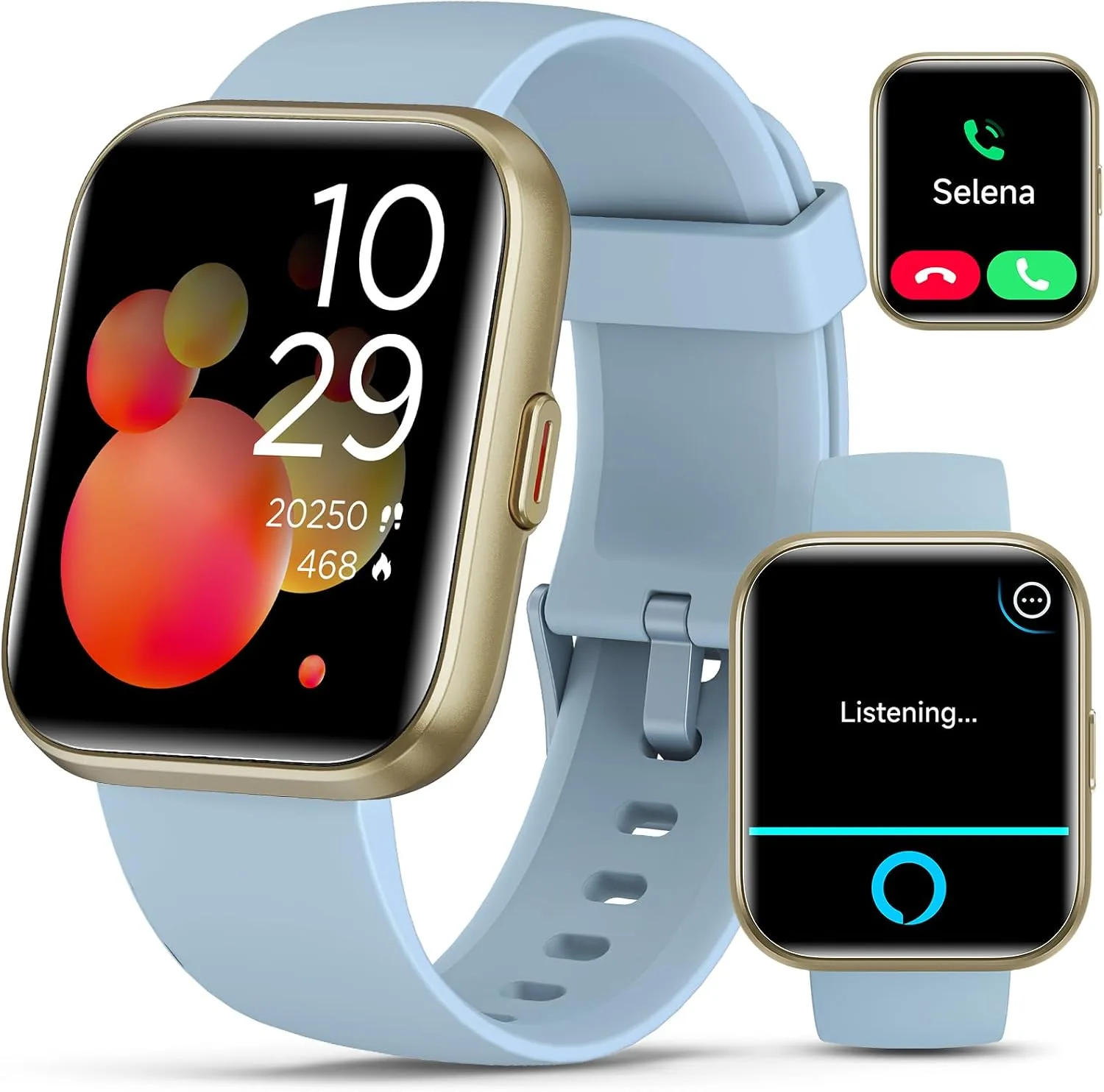 Quican Smart Watches for Men Women, Compatible with iPhone & Android