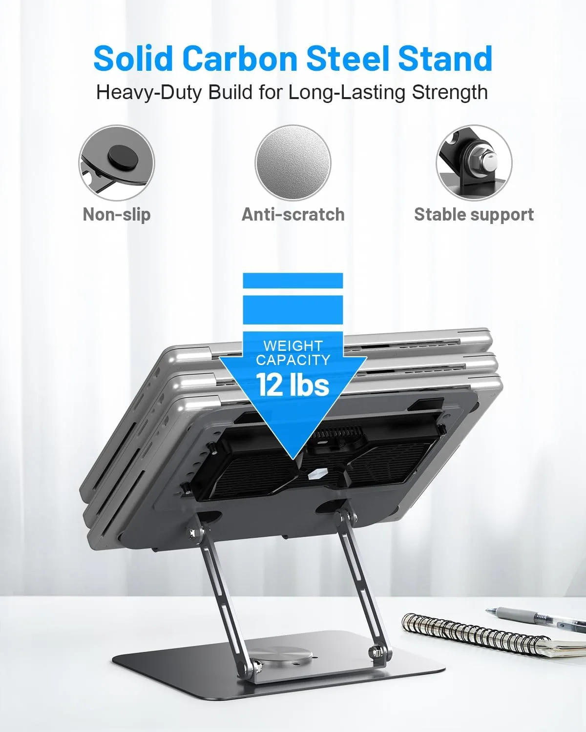 Metfut Laptop Cooling Pad with Detachable Fan & Cooler,360° Rotation Base