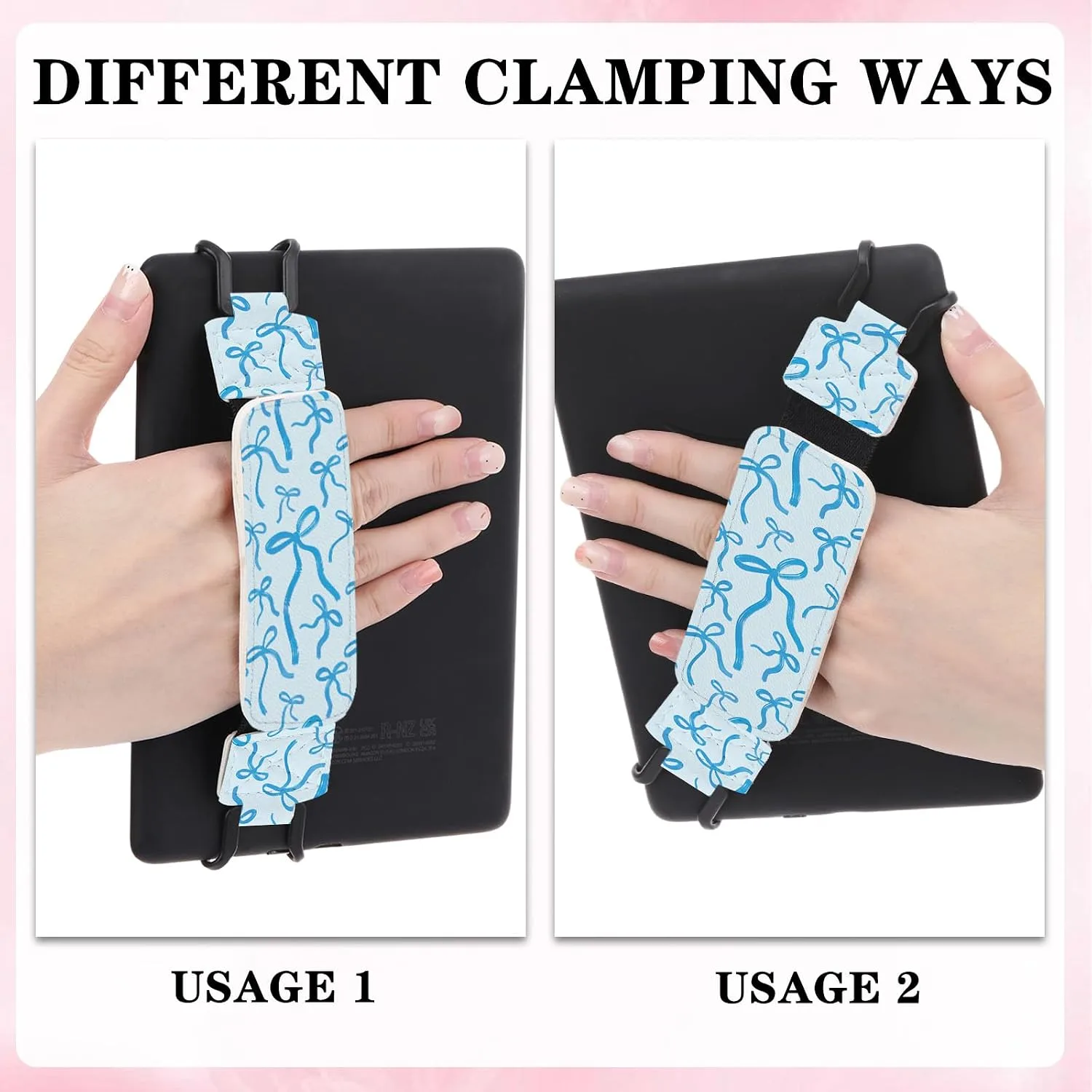 Hand Strap for Kindle Blue Bow Finger Grip