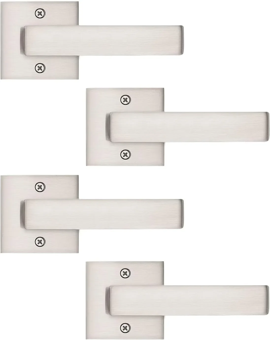 Manija para puerta dummy Tinewa níquel cepillado reversible 4 piezas