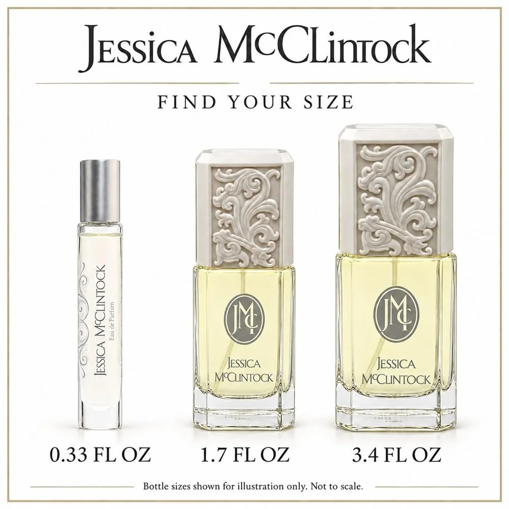 Jessica McClintock Eau De Parfum Spray for Women, 1.7 oz - Fruity Floral Fragrance with Citrus, Ylang Ylang, Rose, Jasmine & Musk, Long-Lasting Romantic Scent