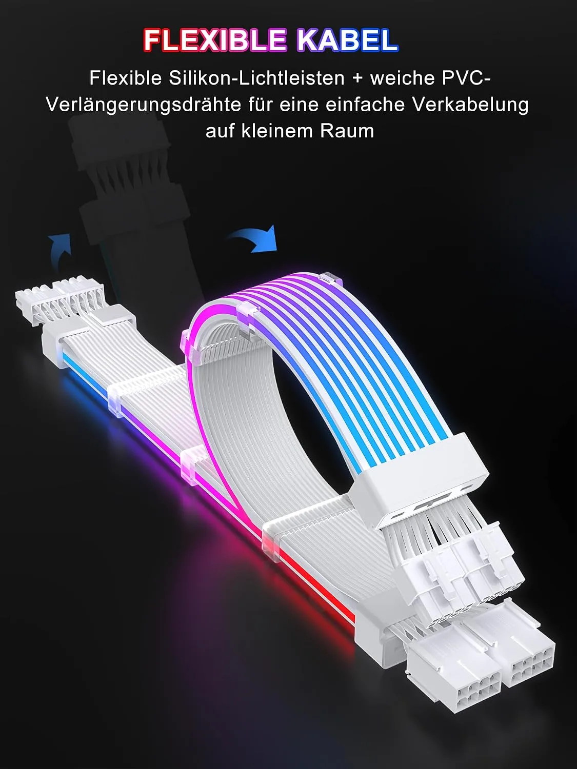 Sirlyr RGB PSU Extension Cables,with 24 ATX/2×8 Pin PCIE