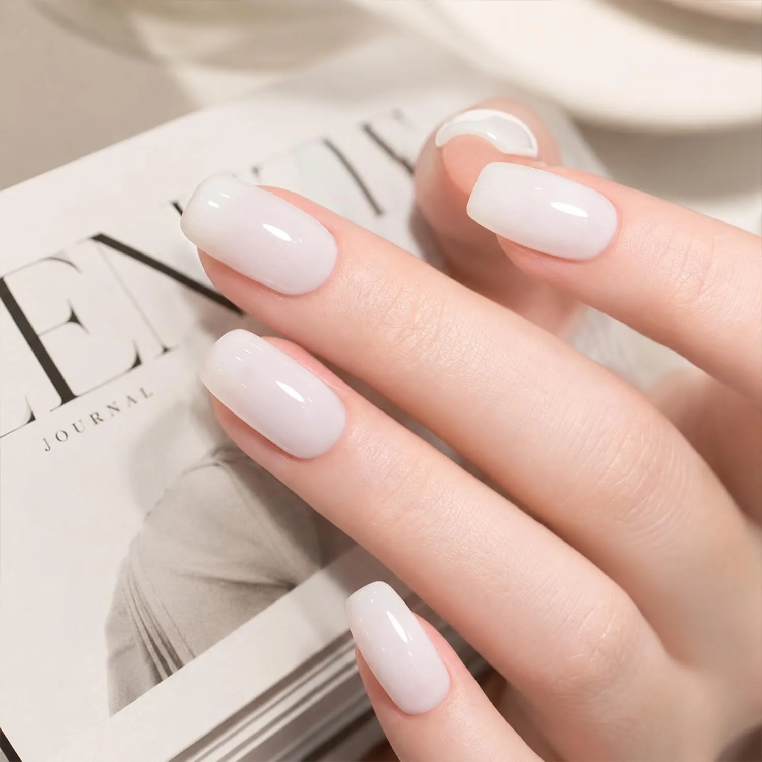 modelones Builder Nail Gel Milky White HEMA-Free Builder Color Base