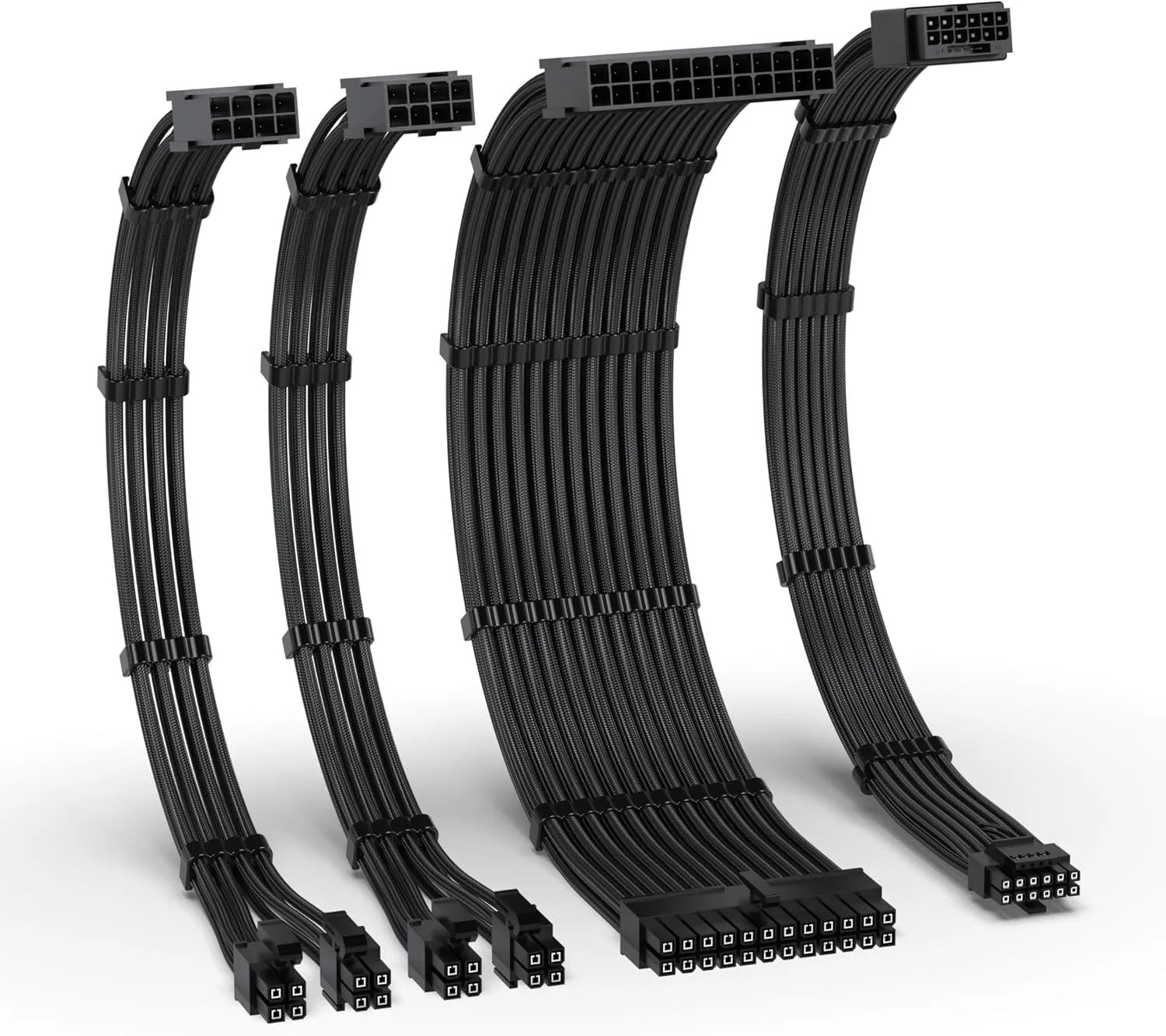 EZDIY-FAB 12VHPWR PSU Extension Kit, 1x24-Pin/2xEPS/1x12+4 Pin GPU, Black