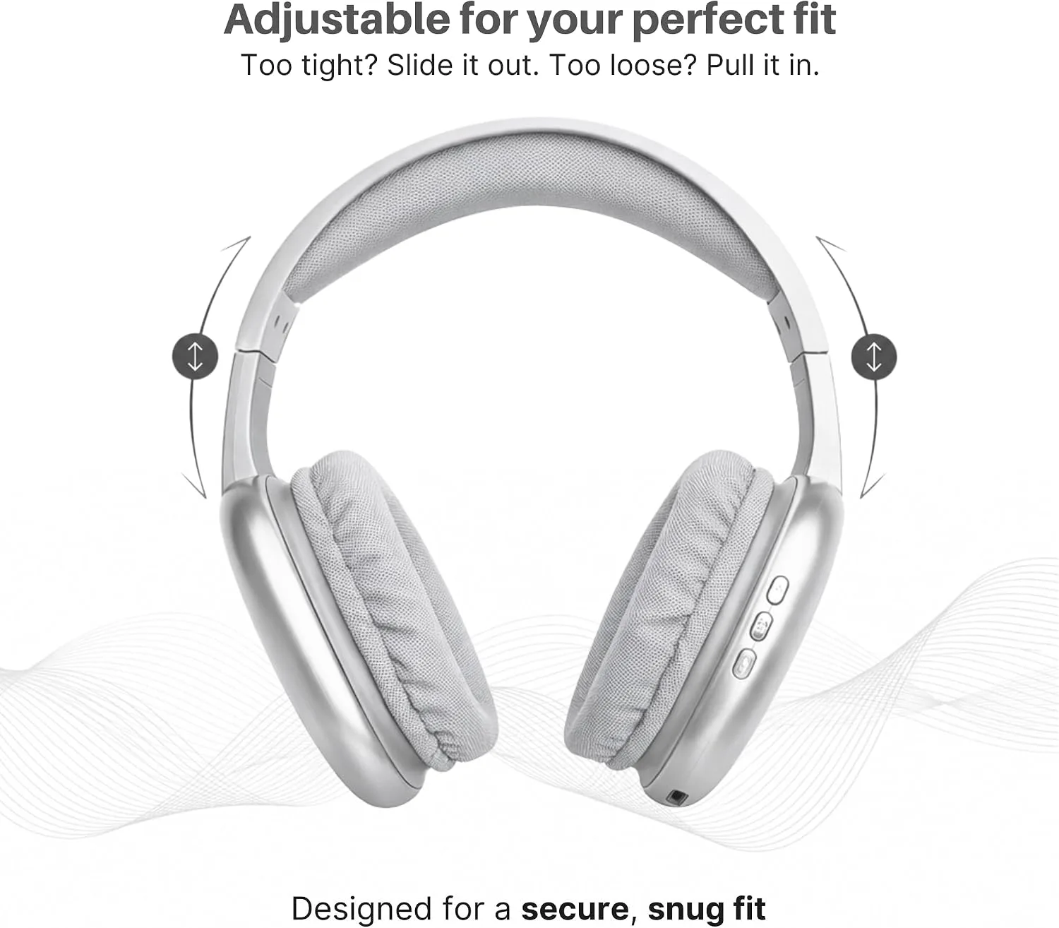 iJoy Ultra Wireless Over-Ear Bluetooth Headphones with Mic, 10H Playtime Bluetooth Headset with Backup Wire & SD Slot, Wireless Headphones for Work, School & Gym (Silver)