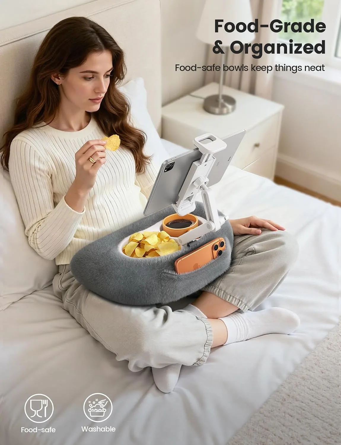 Lamicall Kindle Holder Tablet Pillow Stand Extendable Arm iPad Soft Pad
