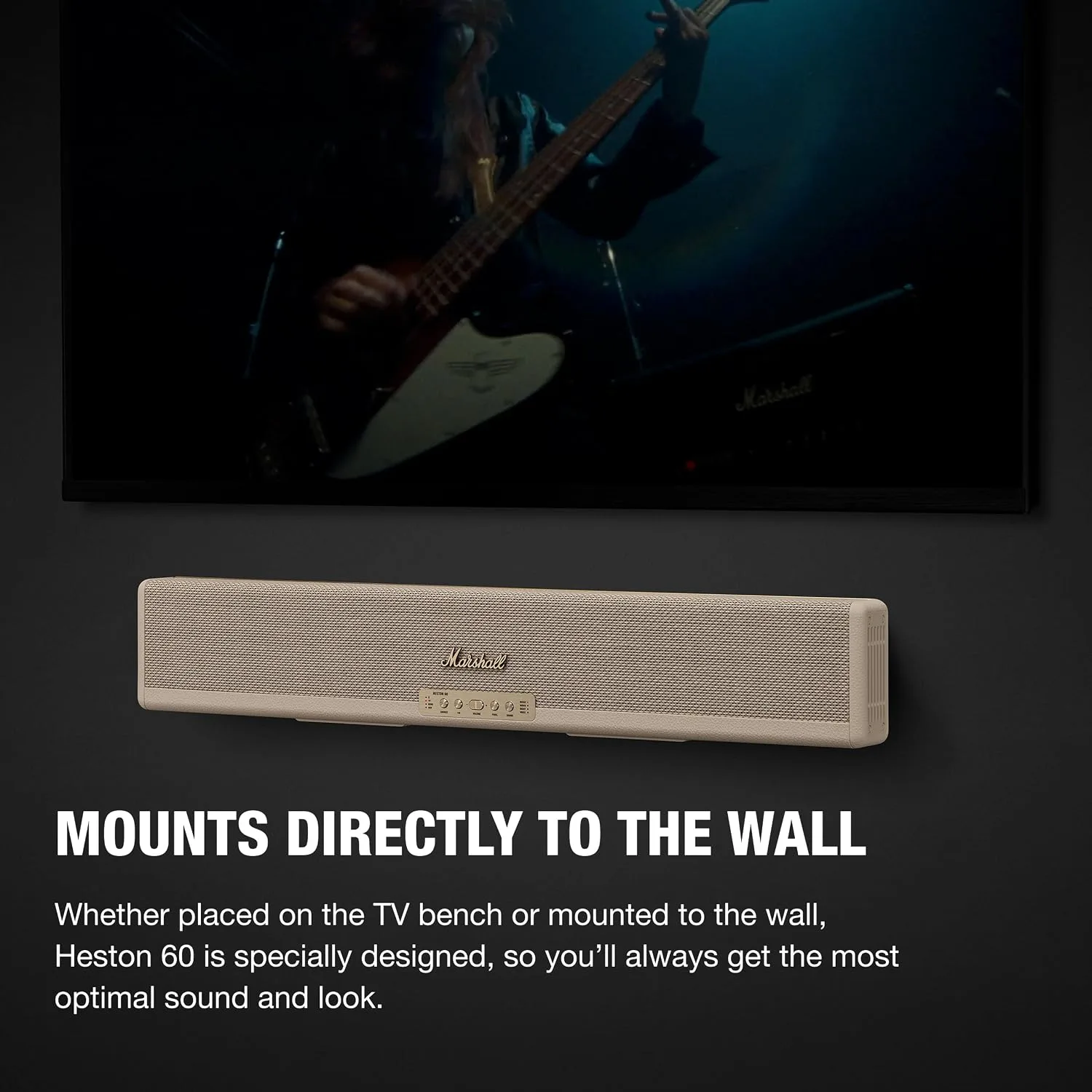 Marshall Heston 60 Soundbar with Dolby Atmos Immersive Sound - Cream