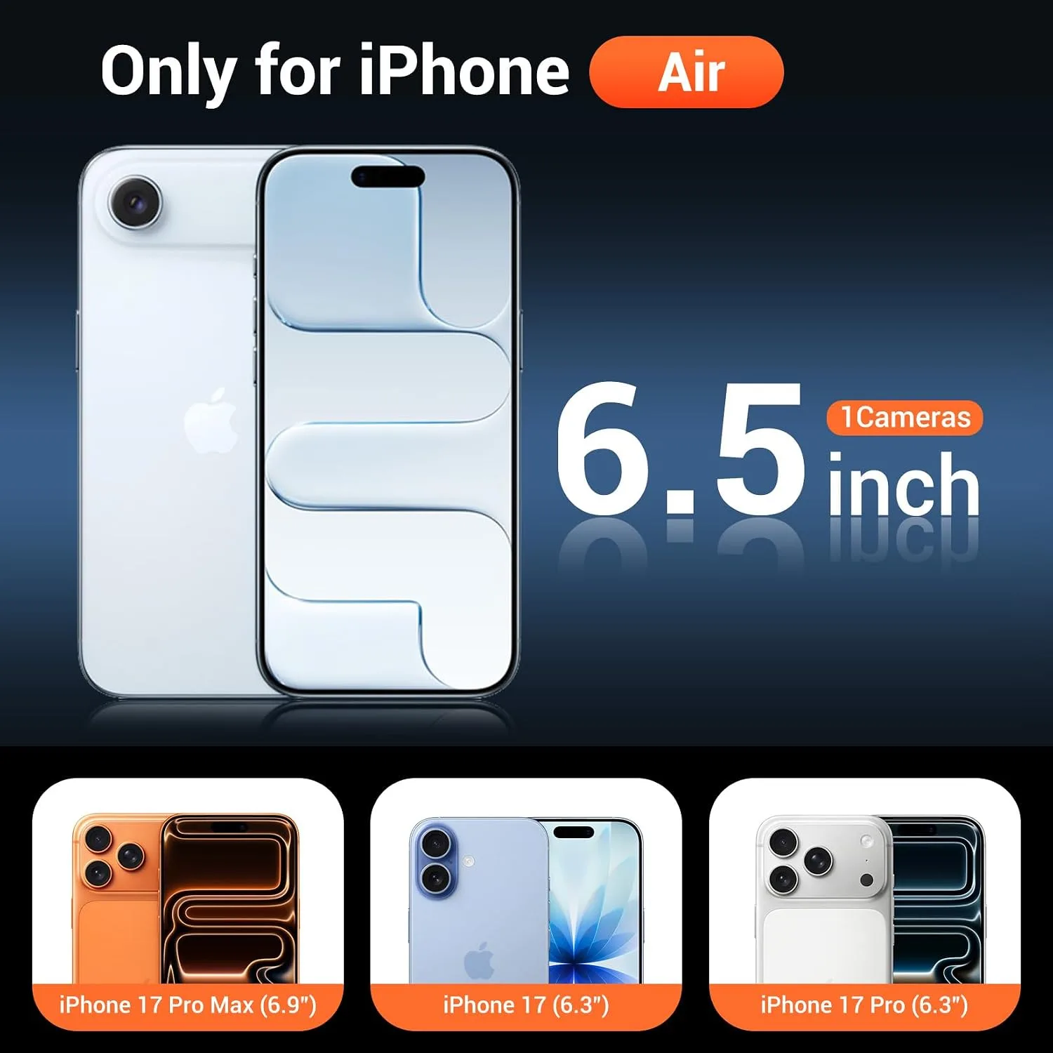 Temdan for iPhone AIR Case with Screen Protector Orange