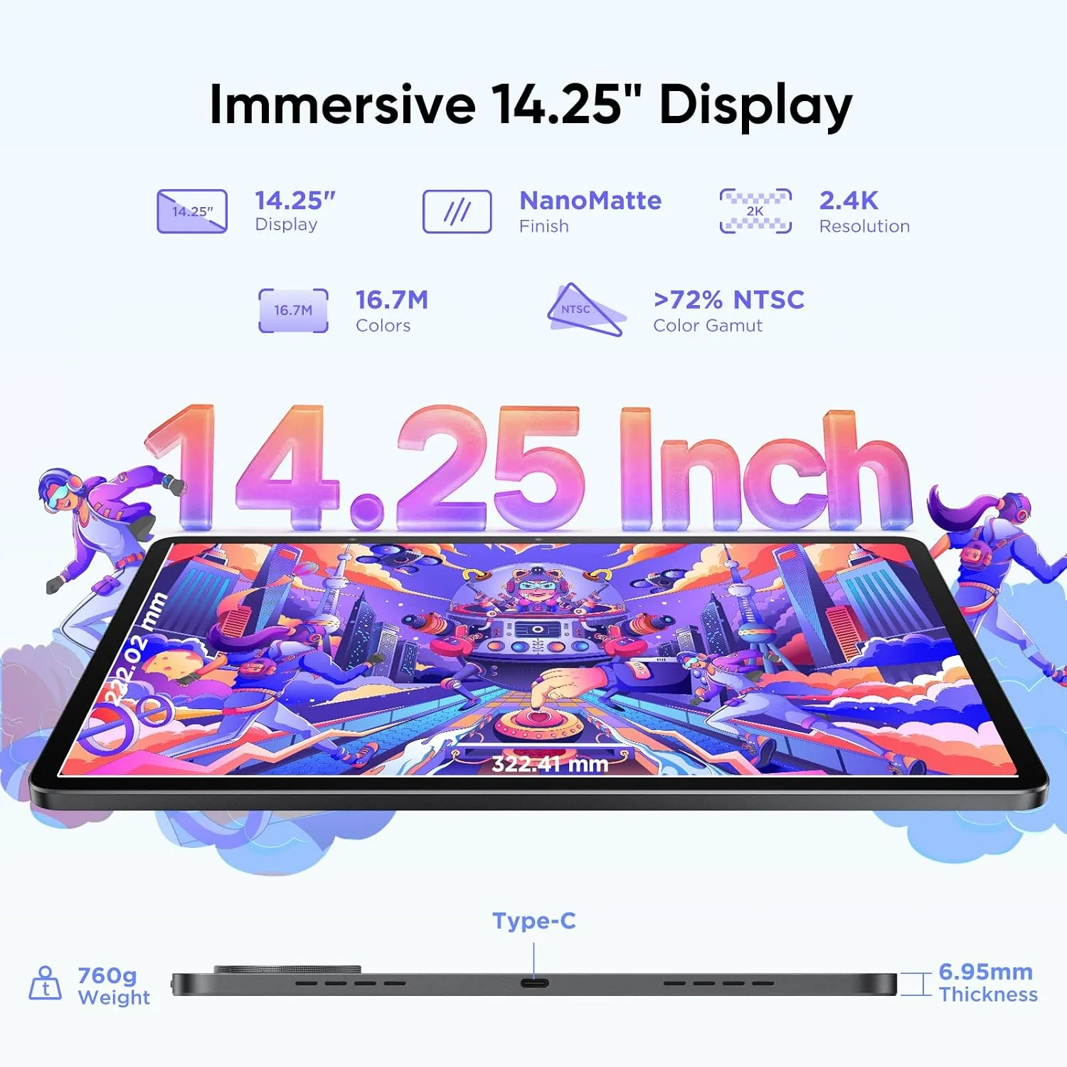 UGEE Drawing Tablet, 14.25" Large Screen 2.4K Standalone Drawing Pad with U-Pencil, 8GB+256GB 10000mAh Battery, Paper-Like NanoMatte Display, No PC Required Ideal for Digital Painting, Reading,Gaming