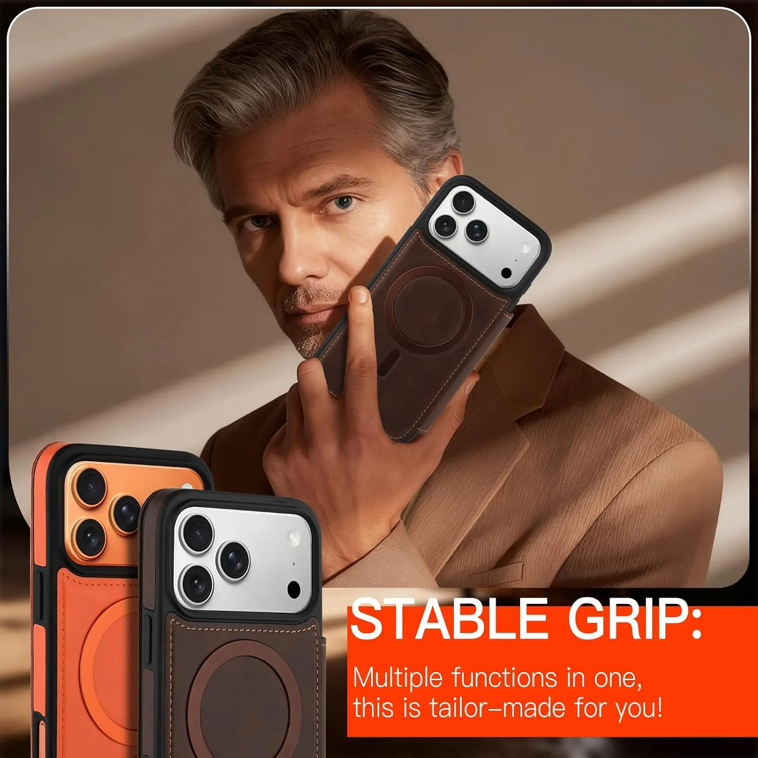 Wallet Phone Case Crafted for iPhone 17 Pro Max Coffee Color