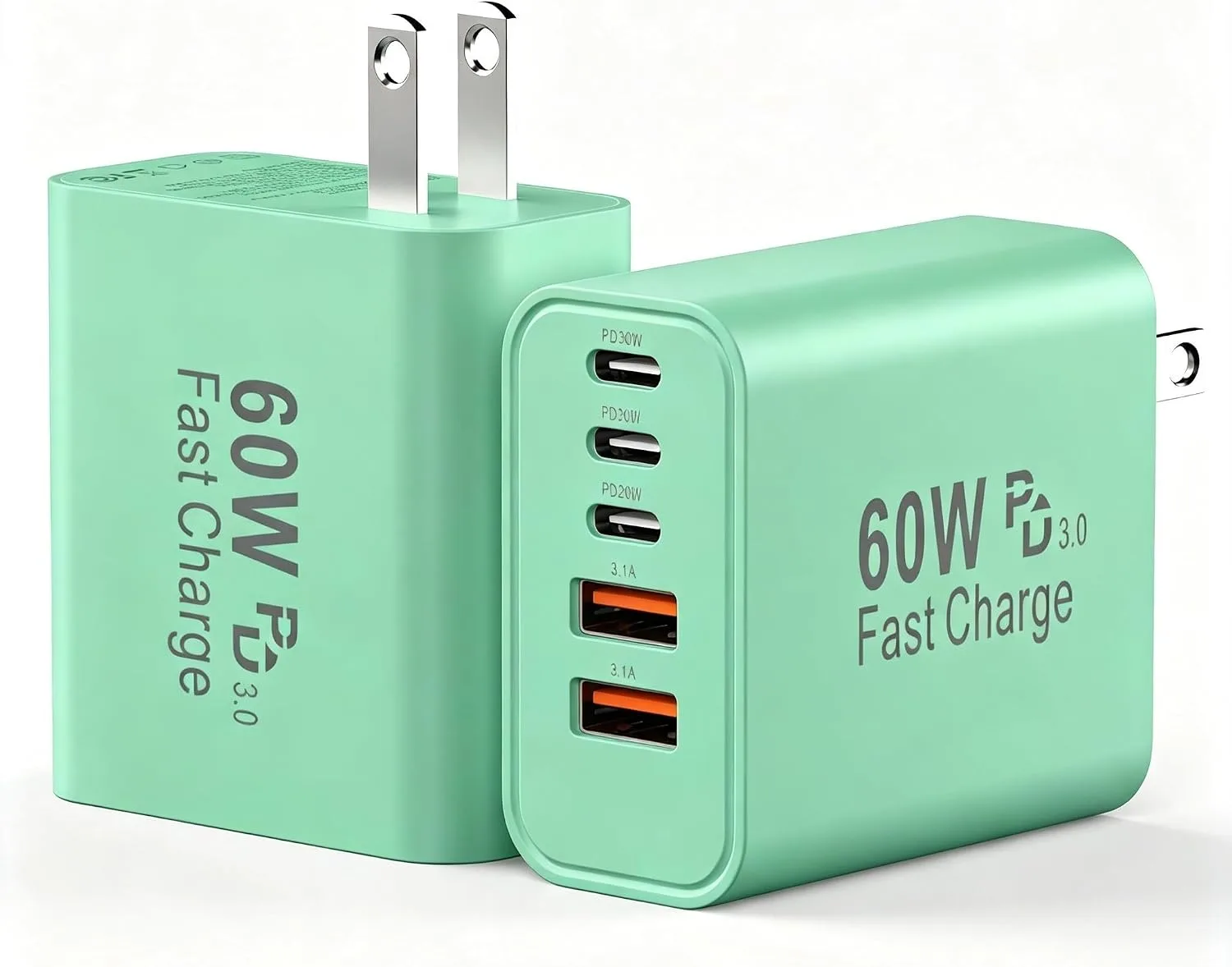 USB C Fast Charger Blocks, 60W iPhone USB Type C Wall Charging Power Blocks