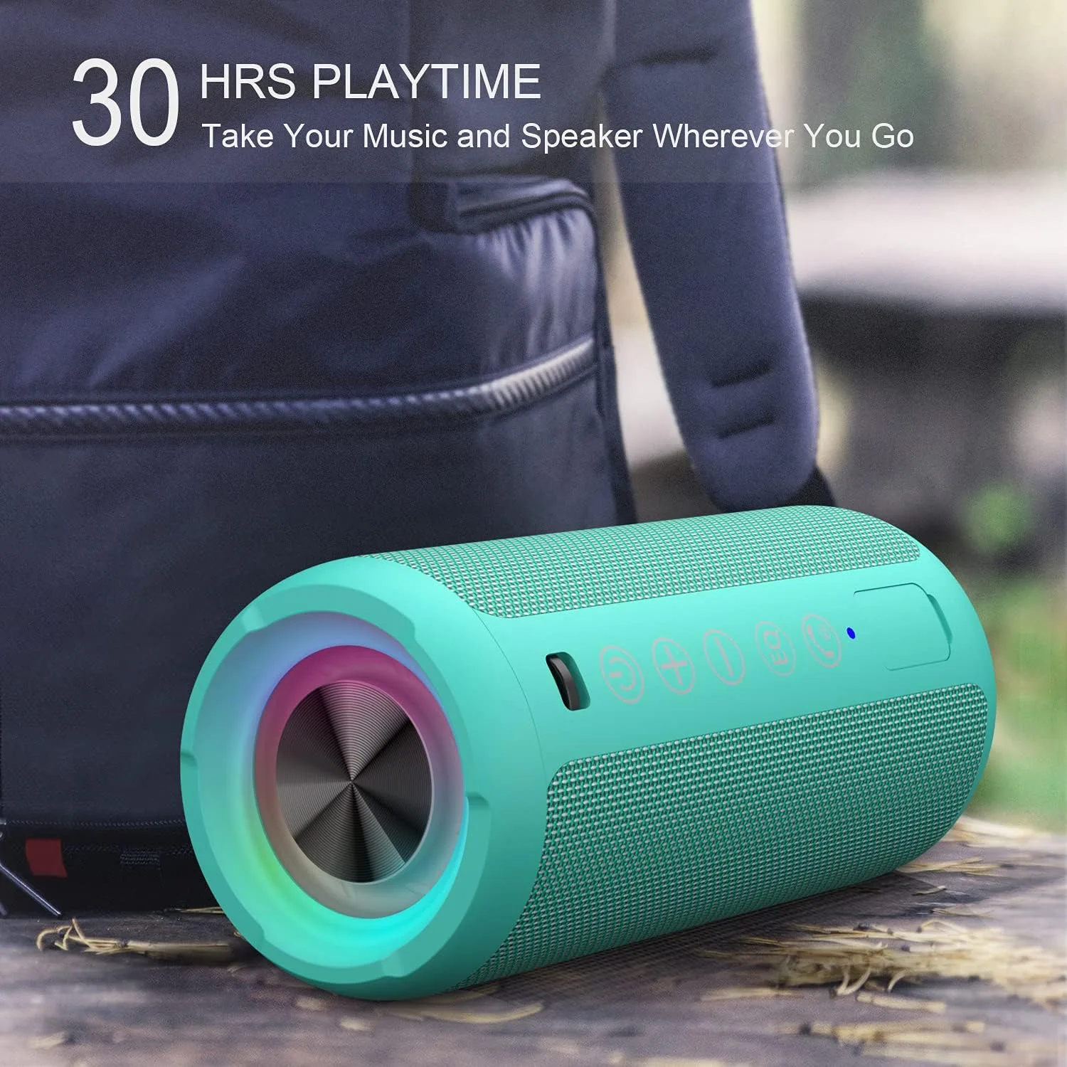 Ortizan X10 Portable Bluetooth Speaker, IPX7 Waterproof, Wireless, Teal