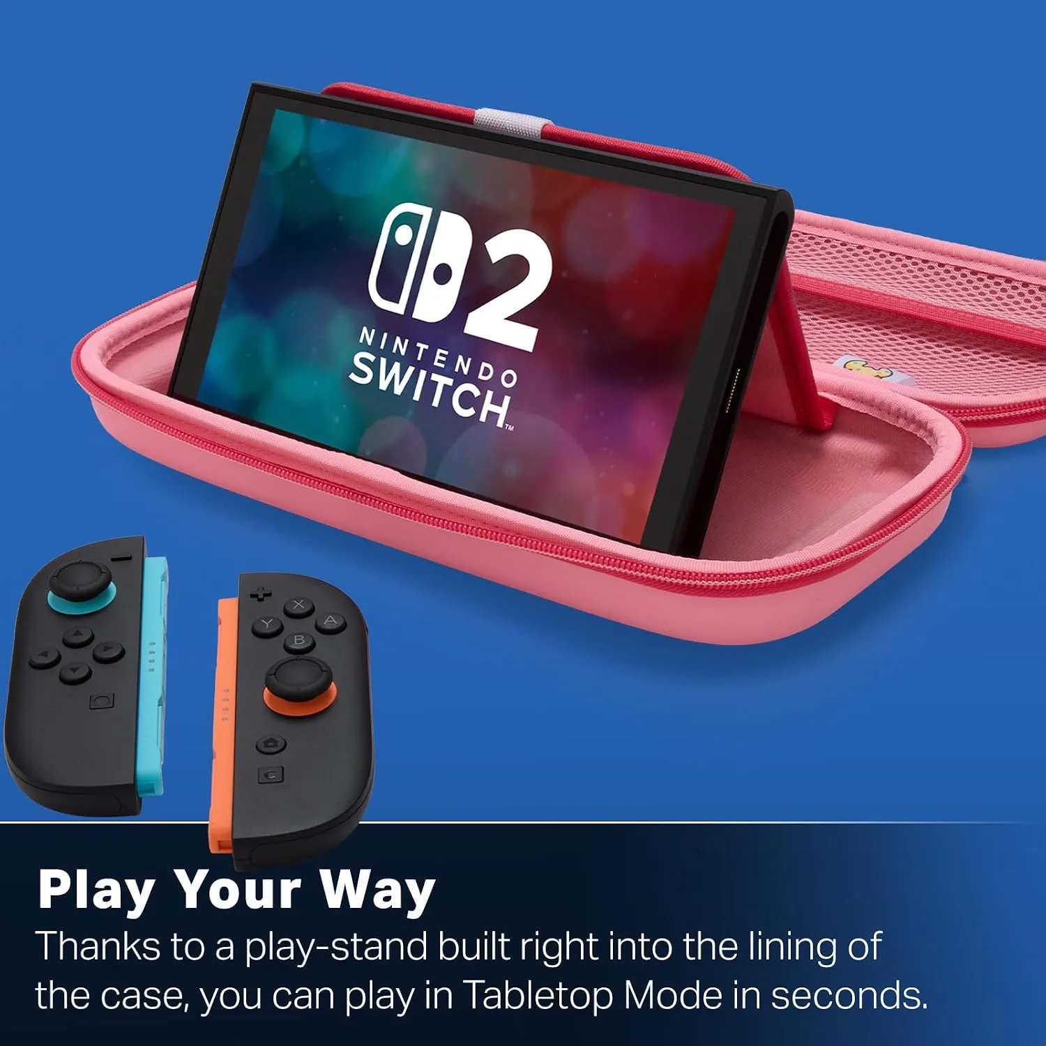 PowerA Protection Case for Nintendo Switch 2 - Kirby Mouthful, Officially Licensed, Protective Storage, Holds up to 9 Game Cards and 2 microSD Express Cards, Integrated Play Stand