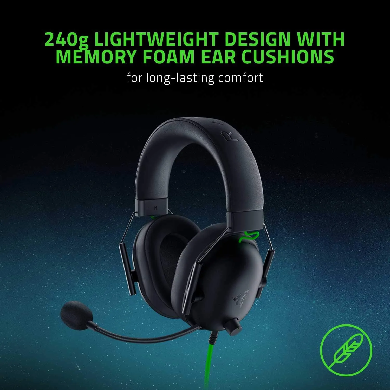 Razer BlackShark V2 X Gaming Headset: 7.1 Surround Sound - 50mm Drivers - Memory Foam Cushion - For PC, PS4, PS5, Switch - 3.5mm Audio Jack - Black