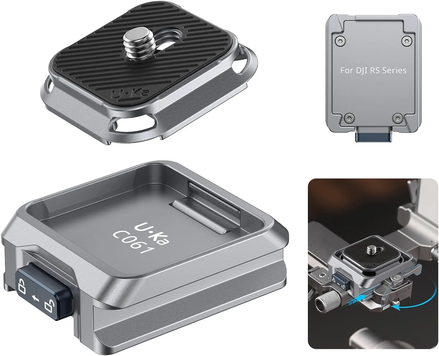 ULANZI UKA Stabilizer Quick Release Kit with QR Plate,Compatible with RS 2