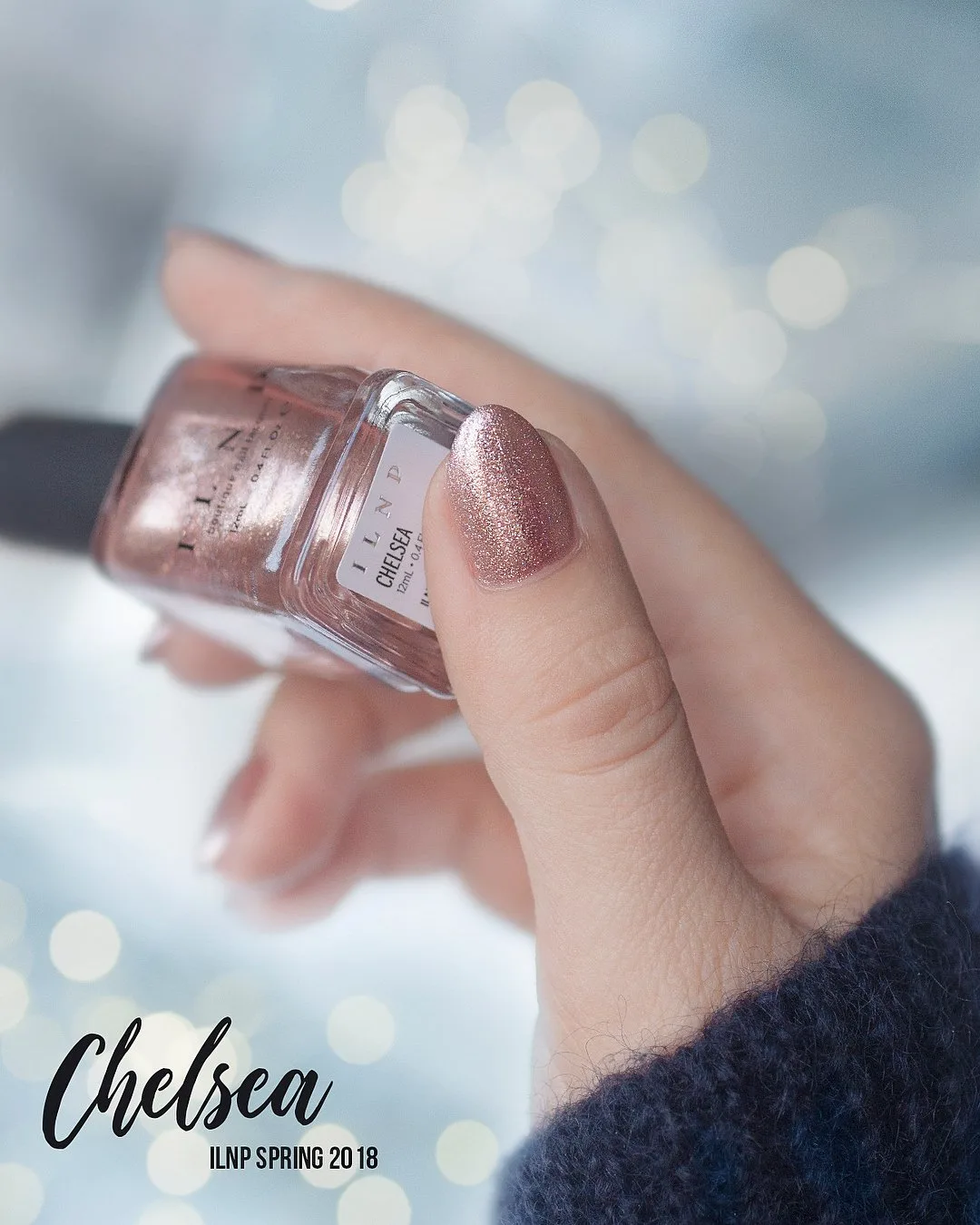 ILNP Chelsea - Pale Rose Gold Holographic Metallic Nail Polish