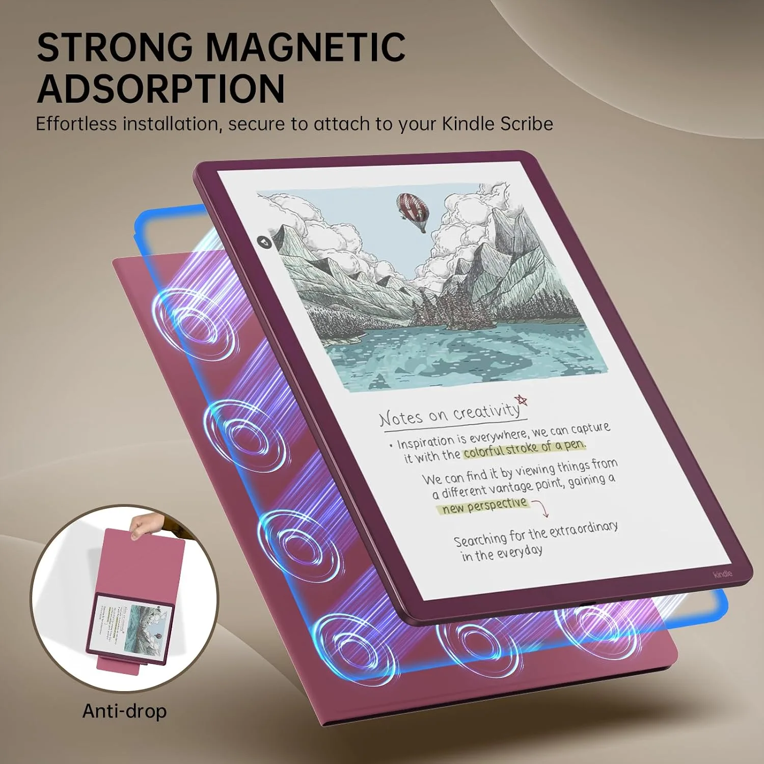 MoKo Magnetic Case for 11" Kindle Scribe& Kindle Scribe Colorsoft 2025/2026