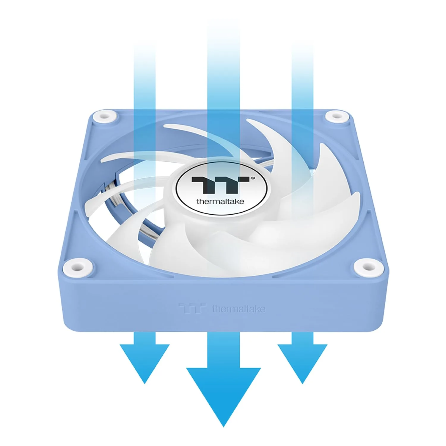 Thermaltake CT120 EX ARGB PC Cooling Fan Hydrangea Blue 3-Fan Pack, Magnetic Connection, 5V Motherboard Sync, 16.8 Million Colors 9 Addressable LEDs, 120 mm Case/Radiator Fan, CL-F196-PL12BU-A