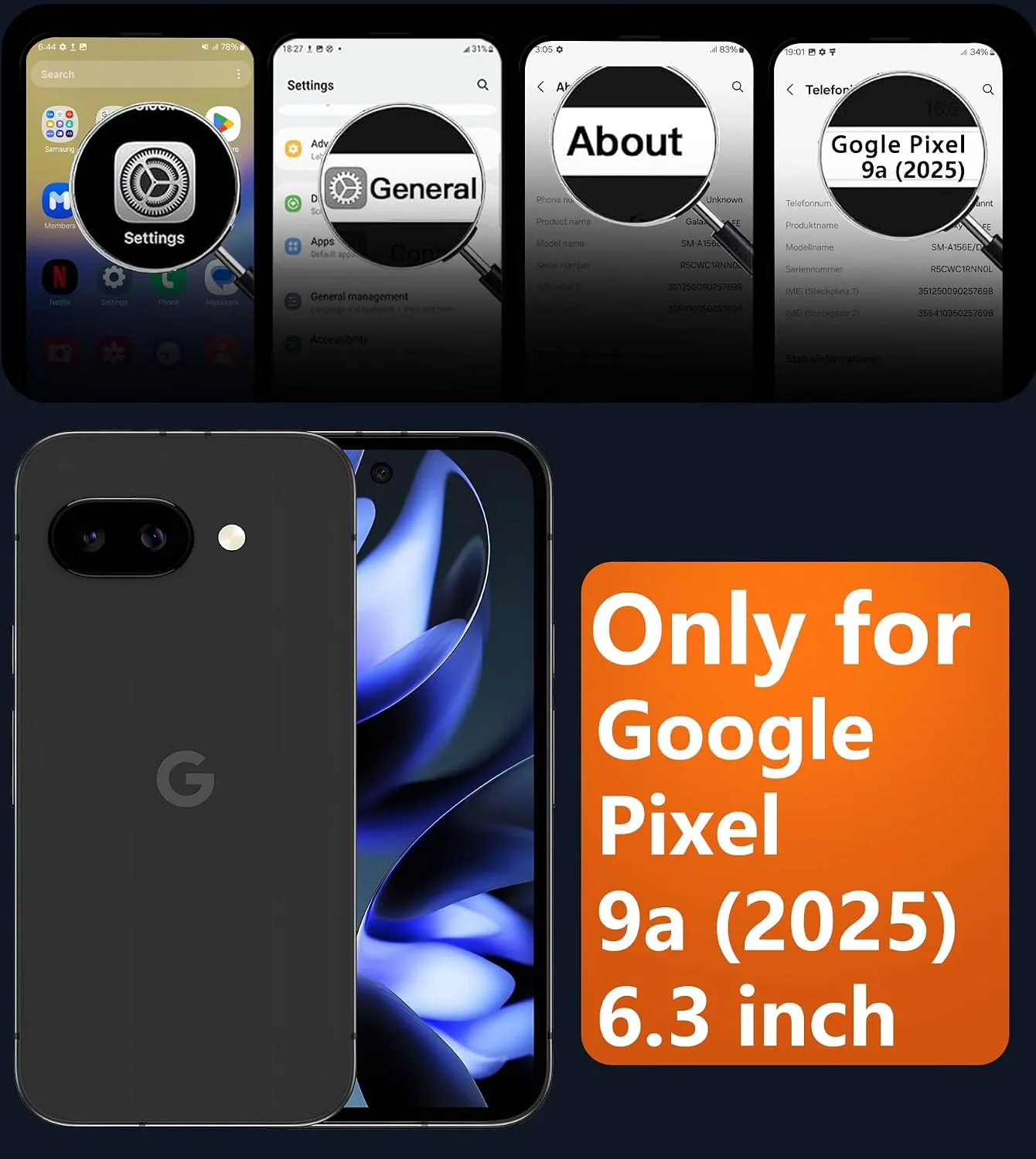 FNTCASE for Google Pixel 9a Case, Translucent Matte Phone Back