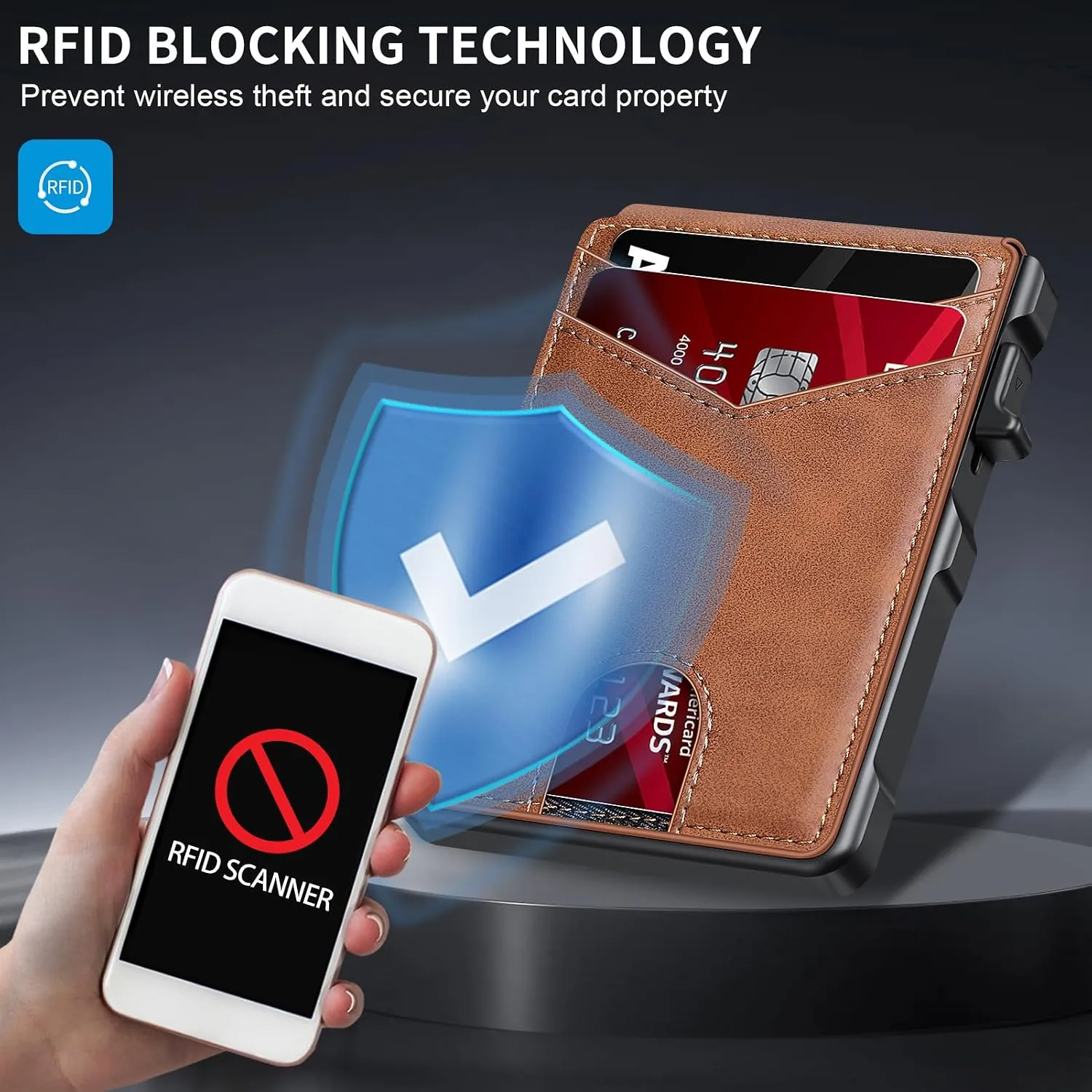Airtag Wallet for Men Smart Wallet for Air Tag RFID Blocking Minimalist