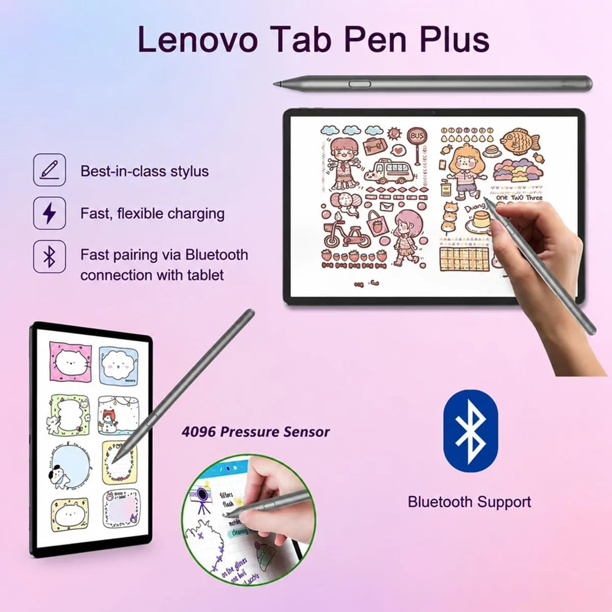 Lenovo Idea Tab Plus AI Tablet, 12" 3K QHD+, Tab Pen Plus, 8GB RAM, 256GB