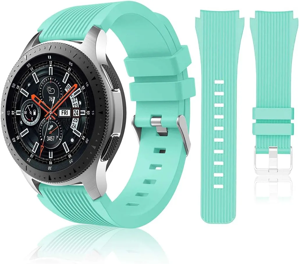 HSWAI Compatible with Samsung Galaxy Watch 46mm Bands/Gear S3 Frontier, Classic Watch Bands/Galaxy Watch 3 Bands 45mm, 22mm Soft Silicone Bands Bracelet Sports Strap for Men & Women.