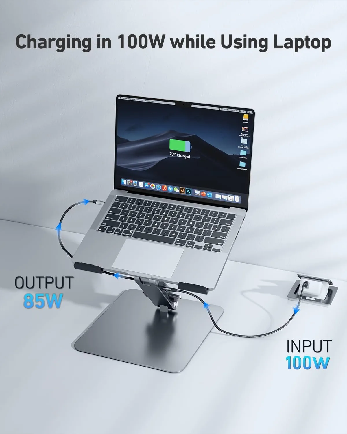 BENFEI Laptop Stand with USB C 7in1 Docking Station,HDMI 4K@60Hz,1*SD 1*Micro SD,100W Power Delivery,10Gbps 1*USB C 3.2 and 2*USB A 3.2 Compatible with MacBook Pro/Air, iPad Pro, XPS, Thinkpad