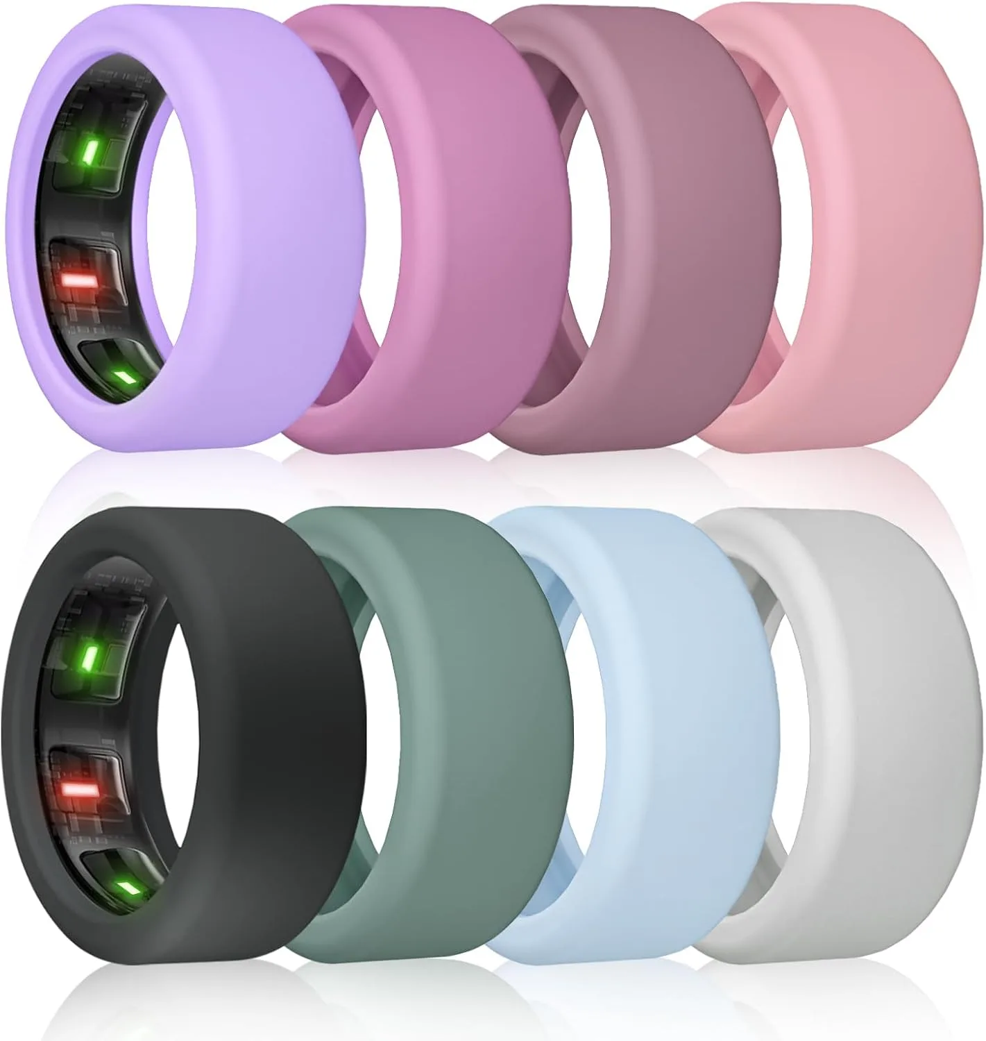 NewJourney Compatible with RingConn Gen 3 /Gen 2 /Gen 2 Air Cover, Anti-Scratch Elastic Silicone Protector for Ring Conn (S for 6-10)