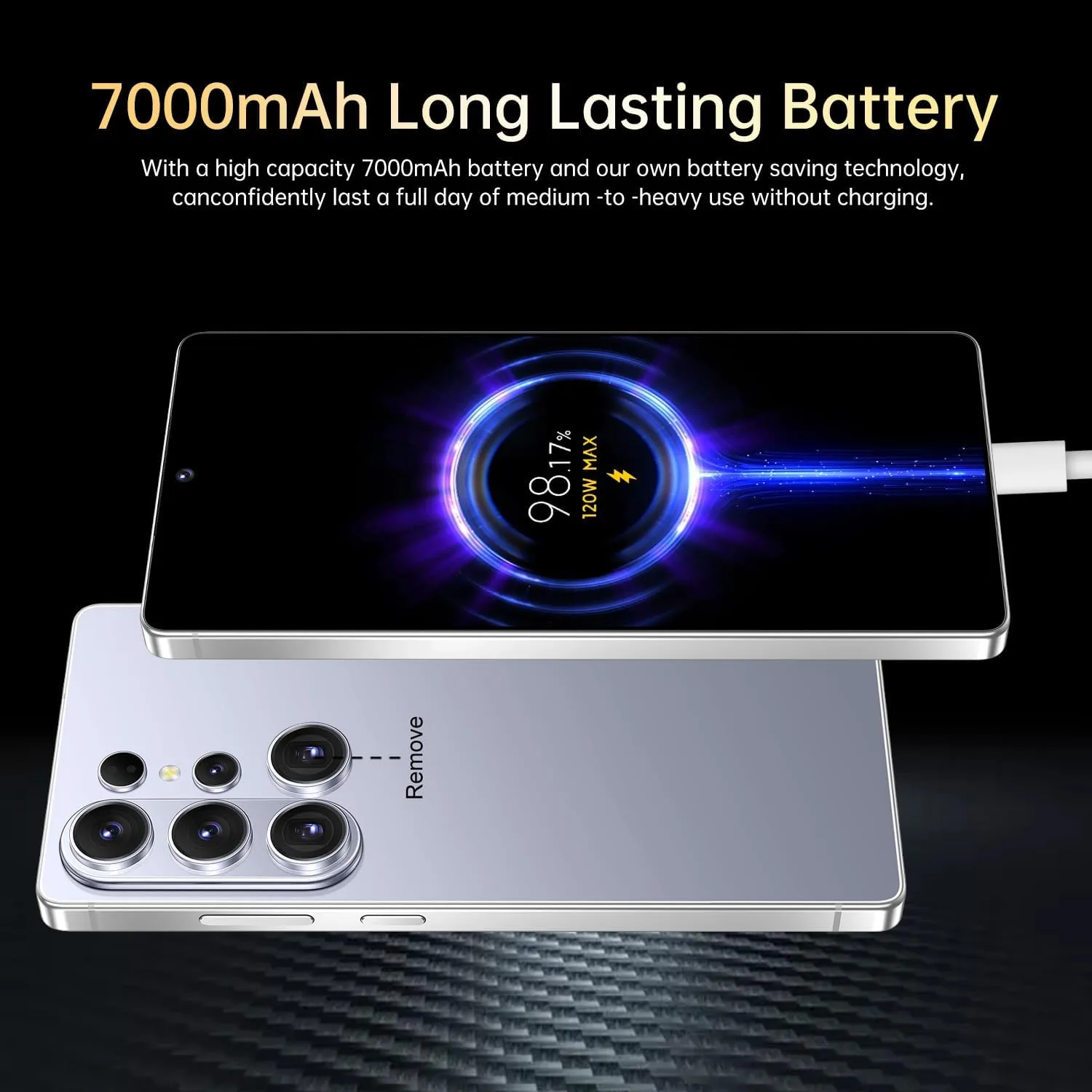 Huness 26 Ultra Unlocked Cell Phone,Built in Pen,16+1TB Unlocked Phone, Android 15 Battery 7000mAh 6.99" HD Screen Smartphone, 5G/Face ID/Fingerprint Lock/Dual SIM/GPS (Silver Blue)