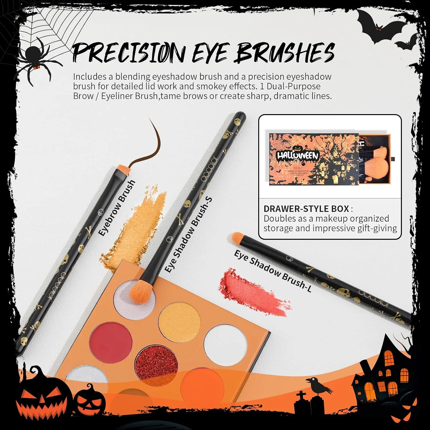 docolor 4-in-1 Halloween Gifts, Makeup Gift Set for Women, with Gift Box