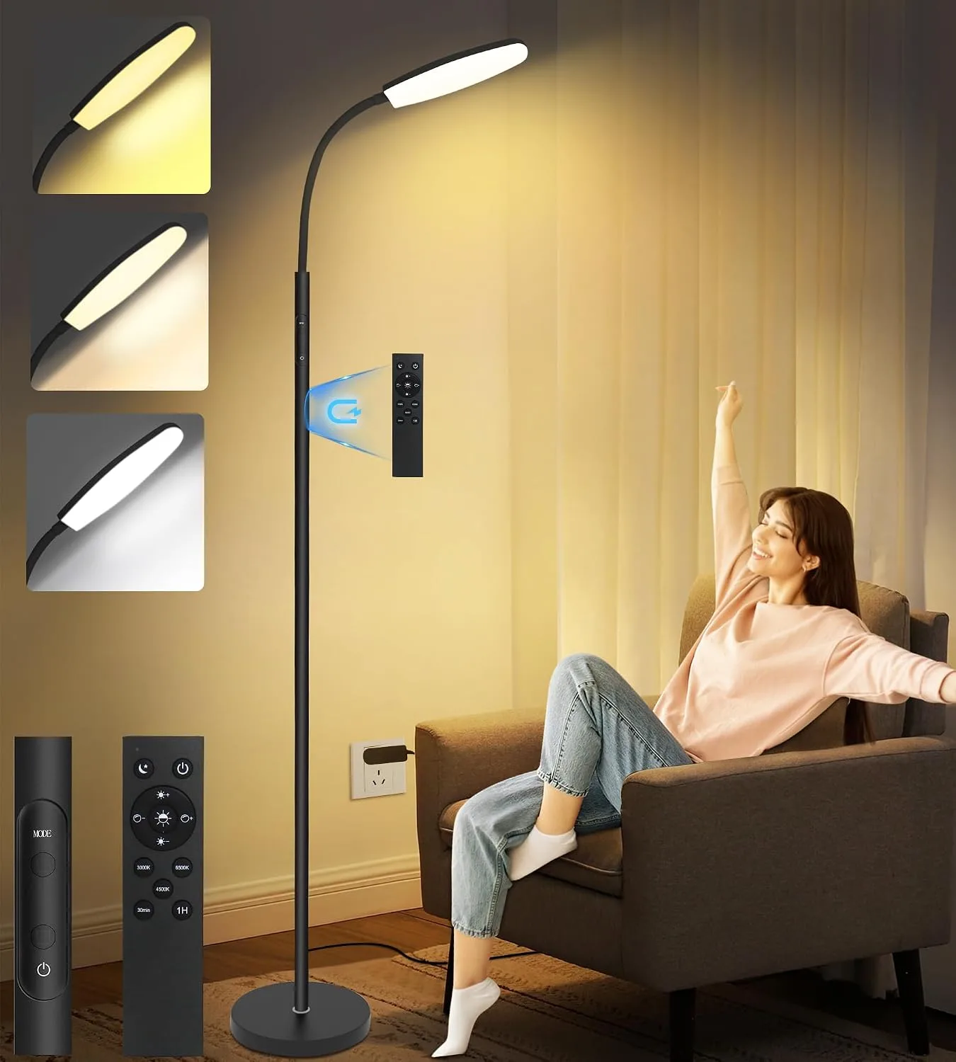 LanSuper 10000 Lux Light Therapy Happy Lamp, UV-Free Sunlight Floor Lamp
