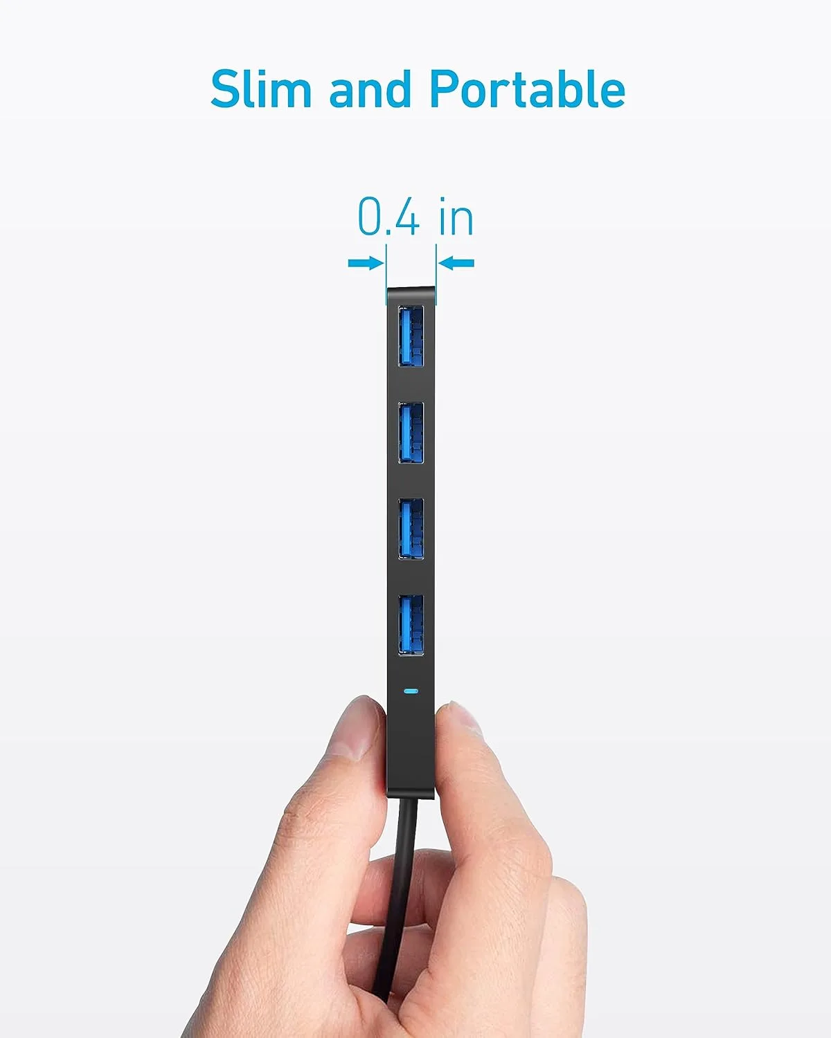 Anker 4-Port USB 3.0 Hub with 5Gbps Data Transfer, Ultra-Slim USB-C Connector Hub, for MacBook, iMac, Surface, Mobile HDD, and More (2 ft USB-C Connector, Charging Not Supported) (Pack of 2)