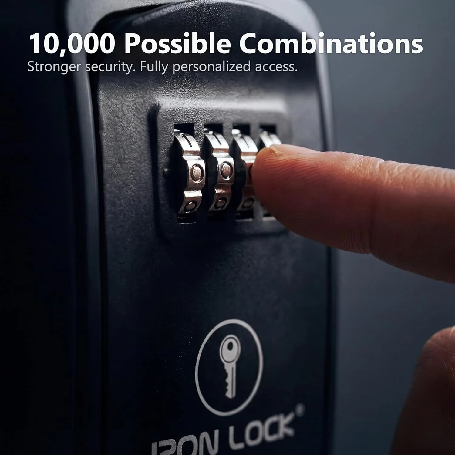 Iron Lock® Small Wall Mount Key Lock Box for Keys Outside (Black)