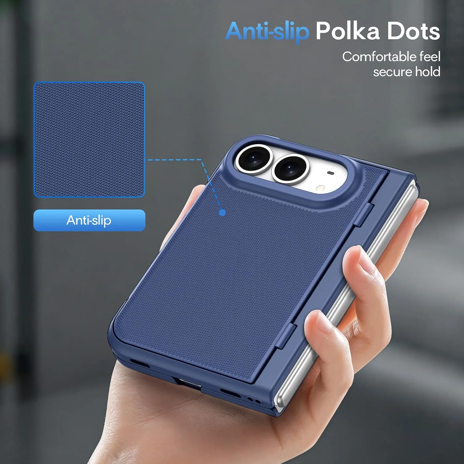 Maxdara for iPhone Duo Case with Hidden Kickstand, Blue