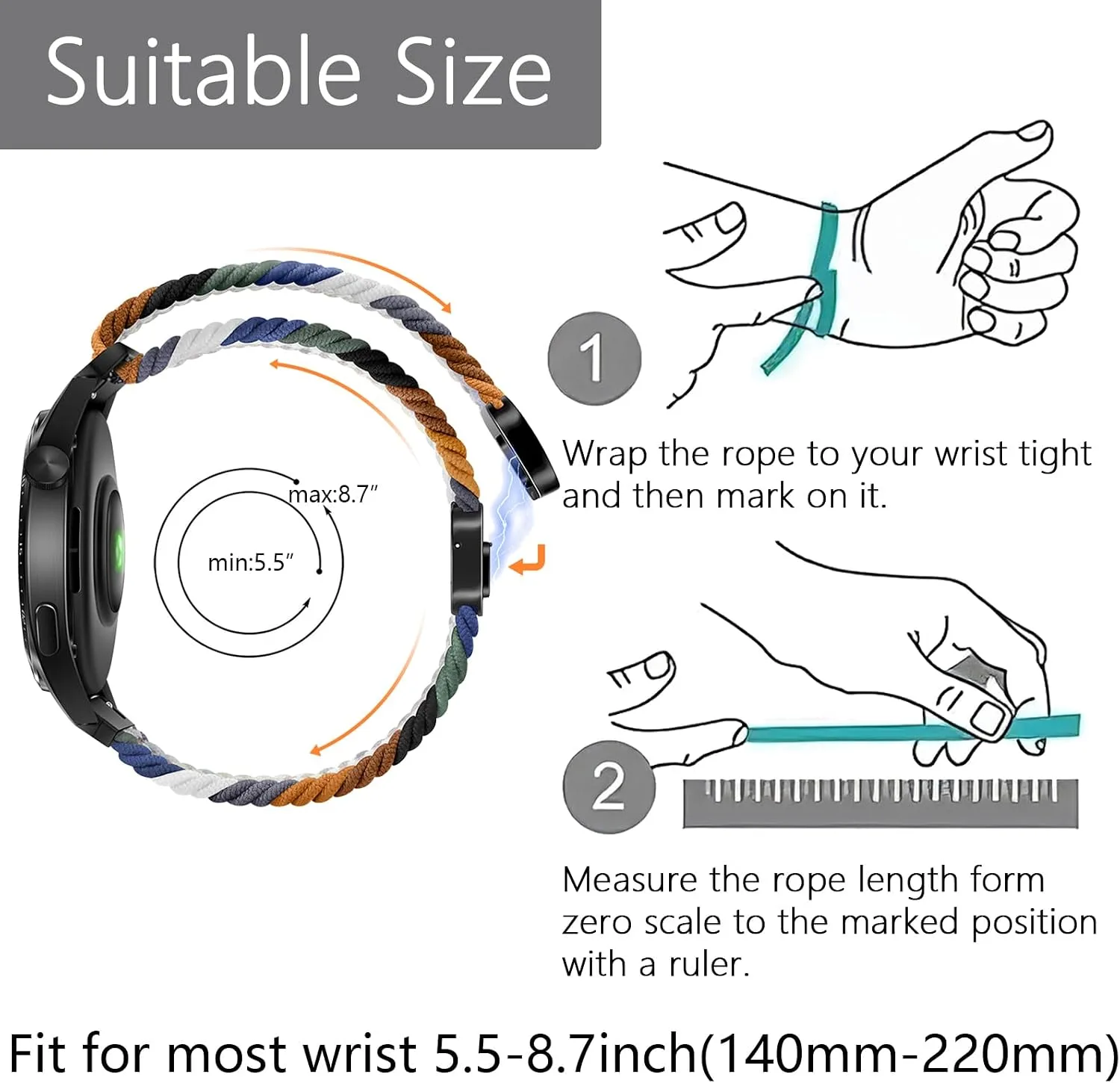 2 Pack Nylon Magnetic Band for COROS PACE 4/3/APEX 2 PRO/APEX PRO/APEX46mm