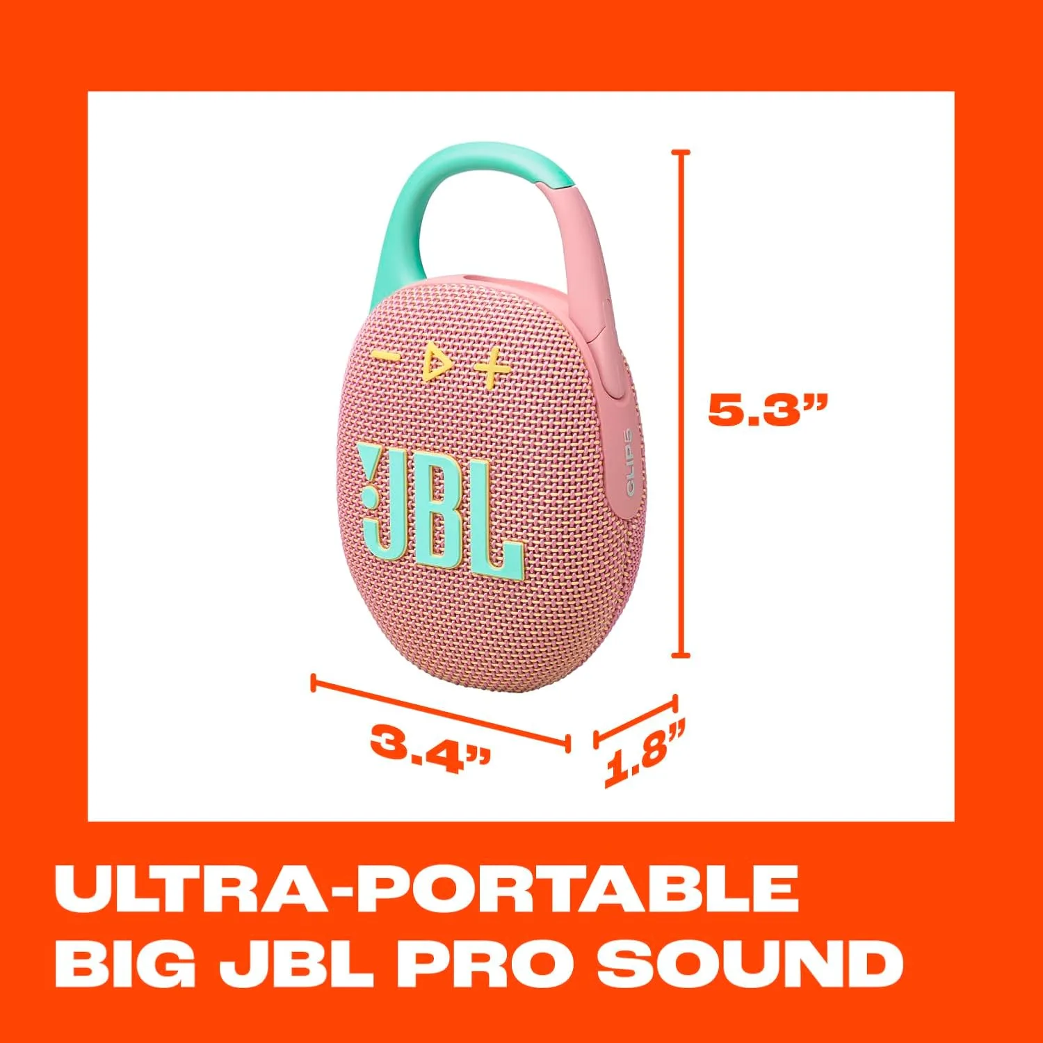 JBL Clip 5 - Ultra-Portable Waterproof Speaker - Pink